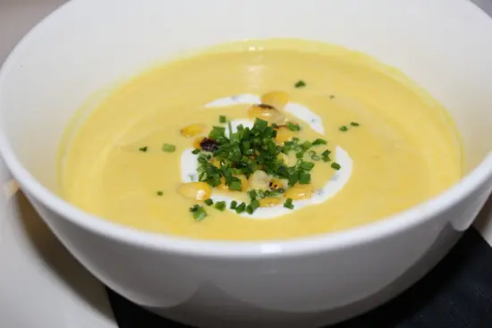 The corn and Yukon Gold soup