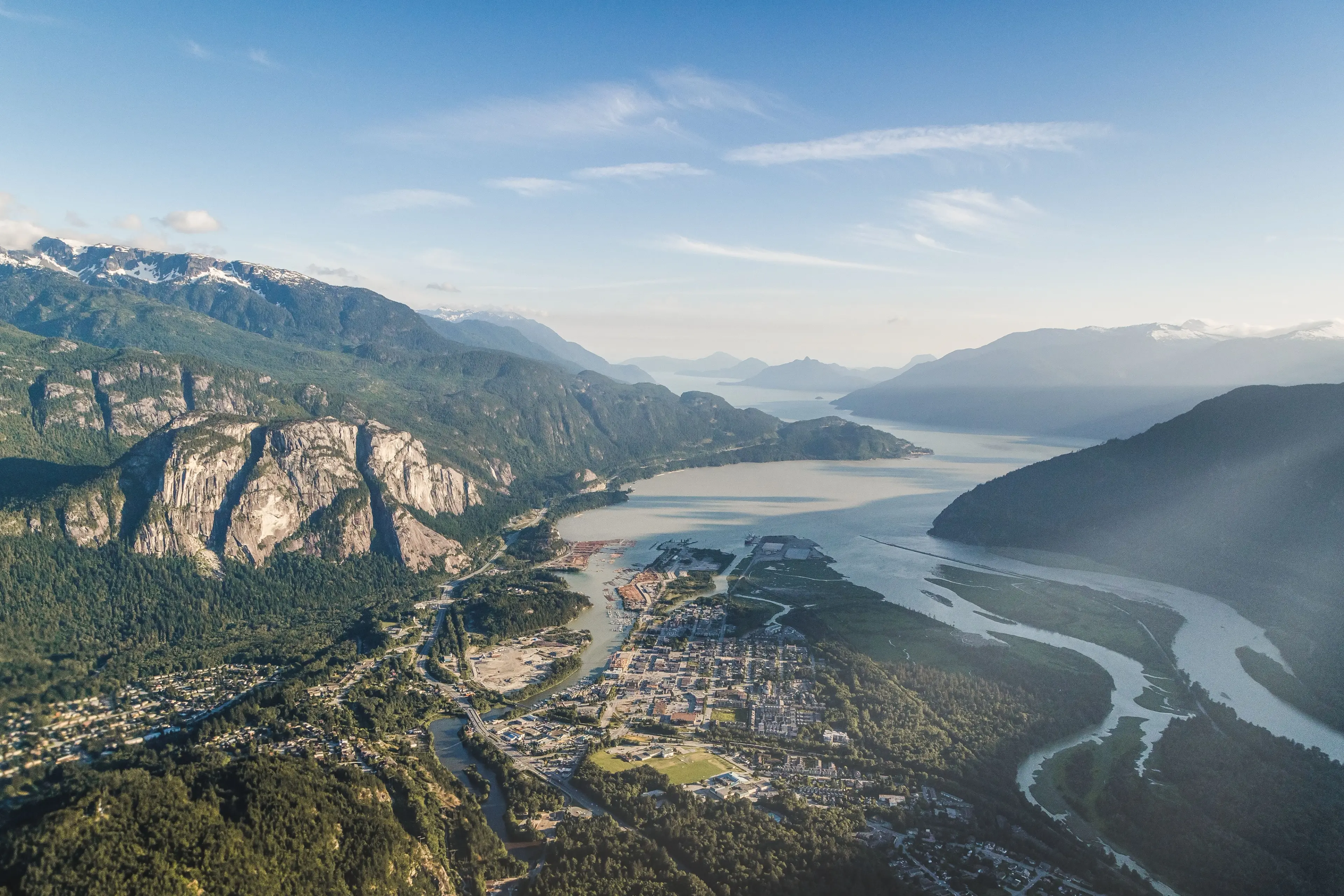 Scenic Squamish aerial view.