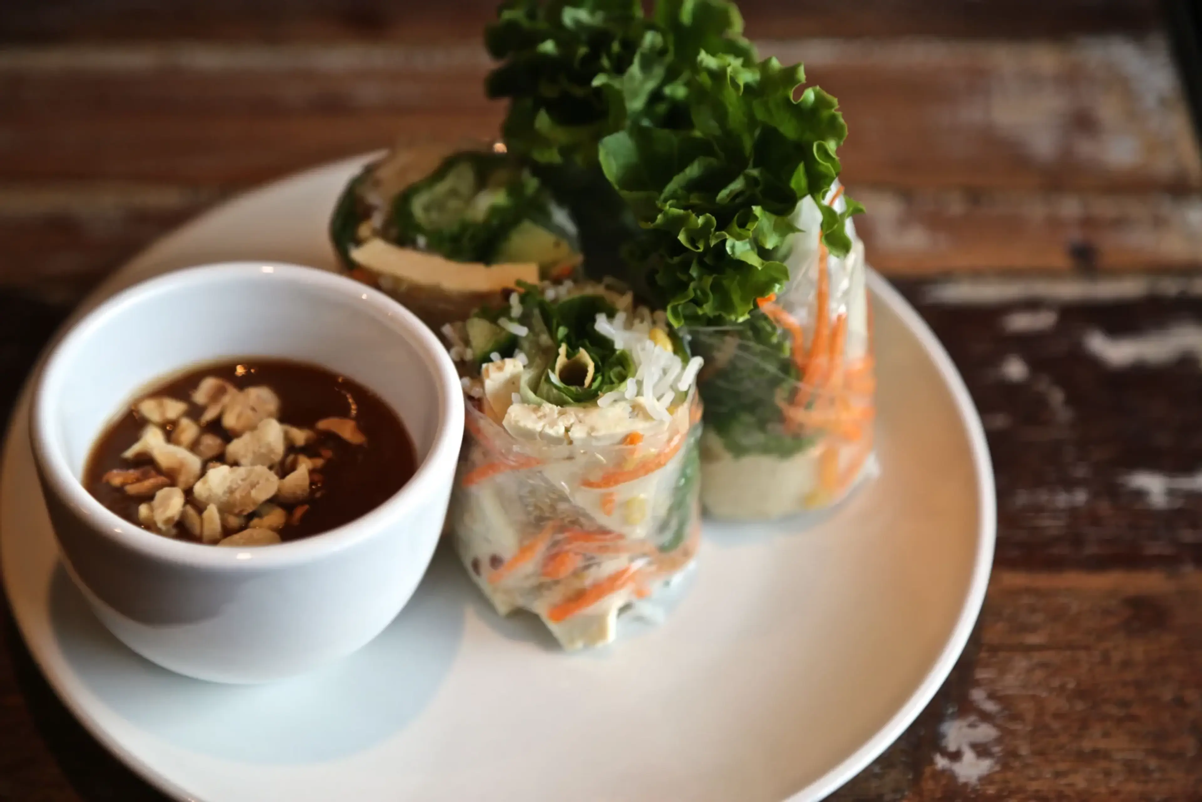 Vegan Vietnamese spring rolls from Chau Veggie Express on Granville Island in Vancouver
