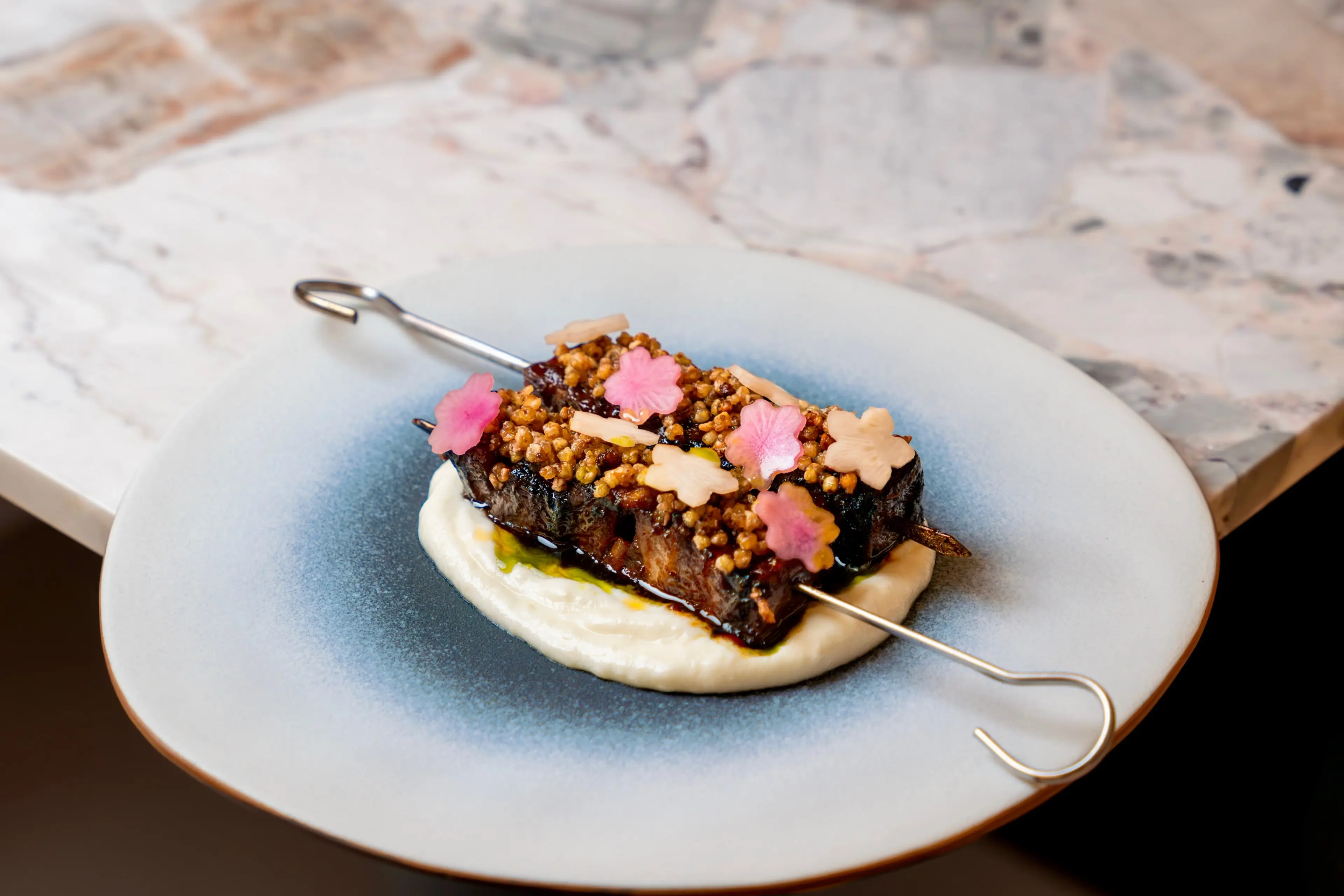 Grilled lamb skewers at ELEM