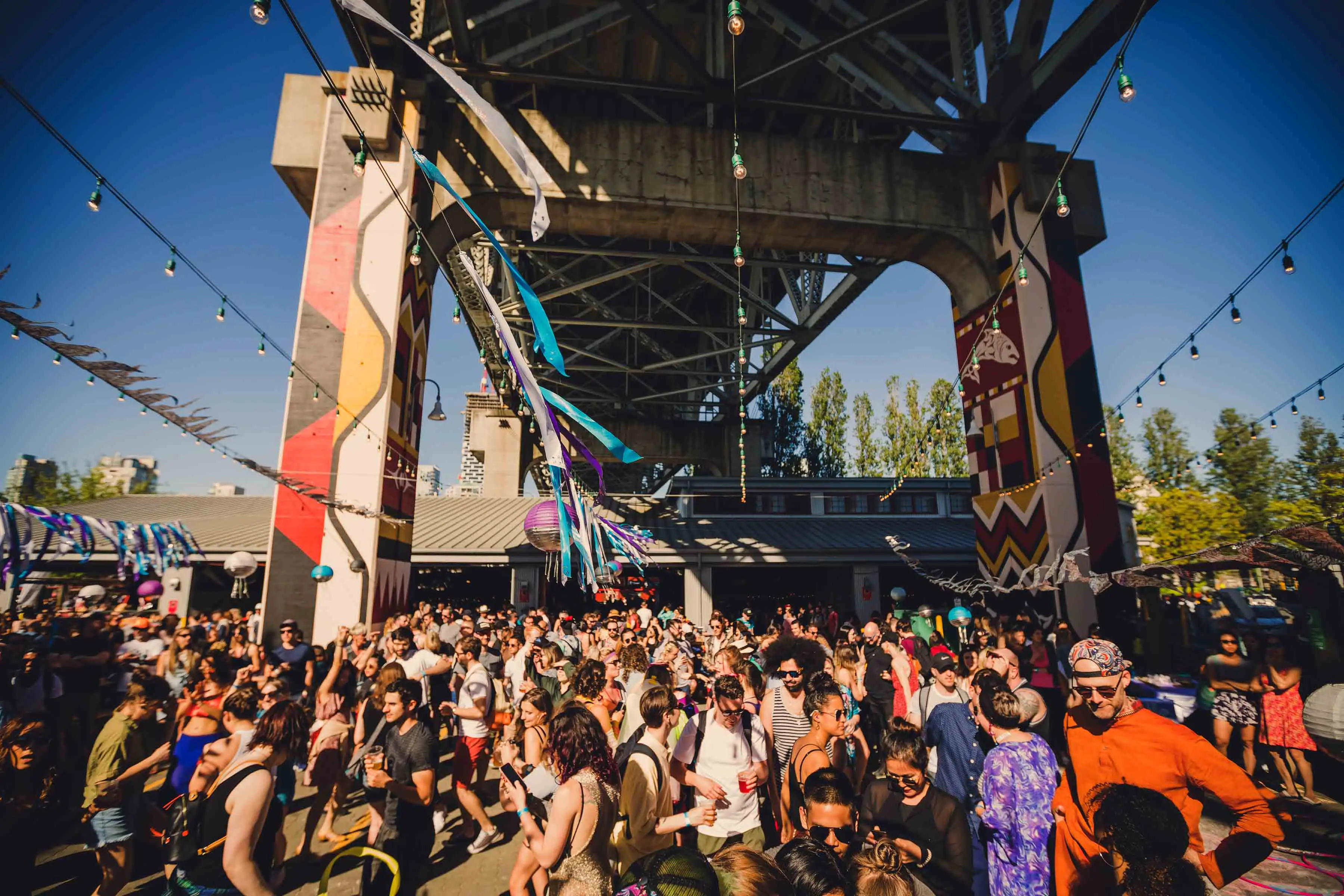 People celebrating on Granville Island