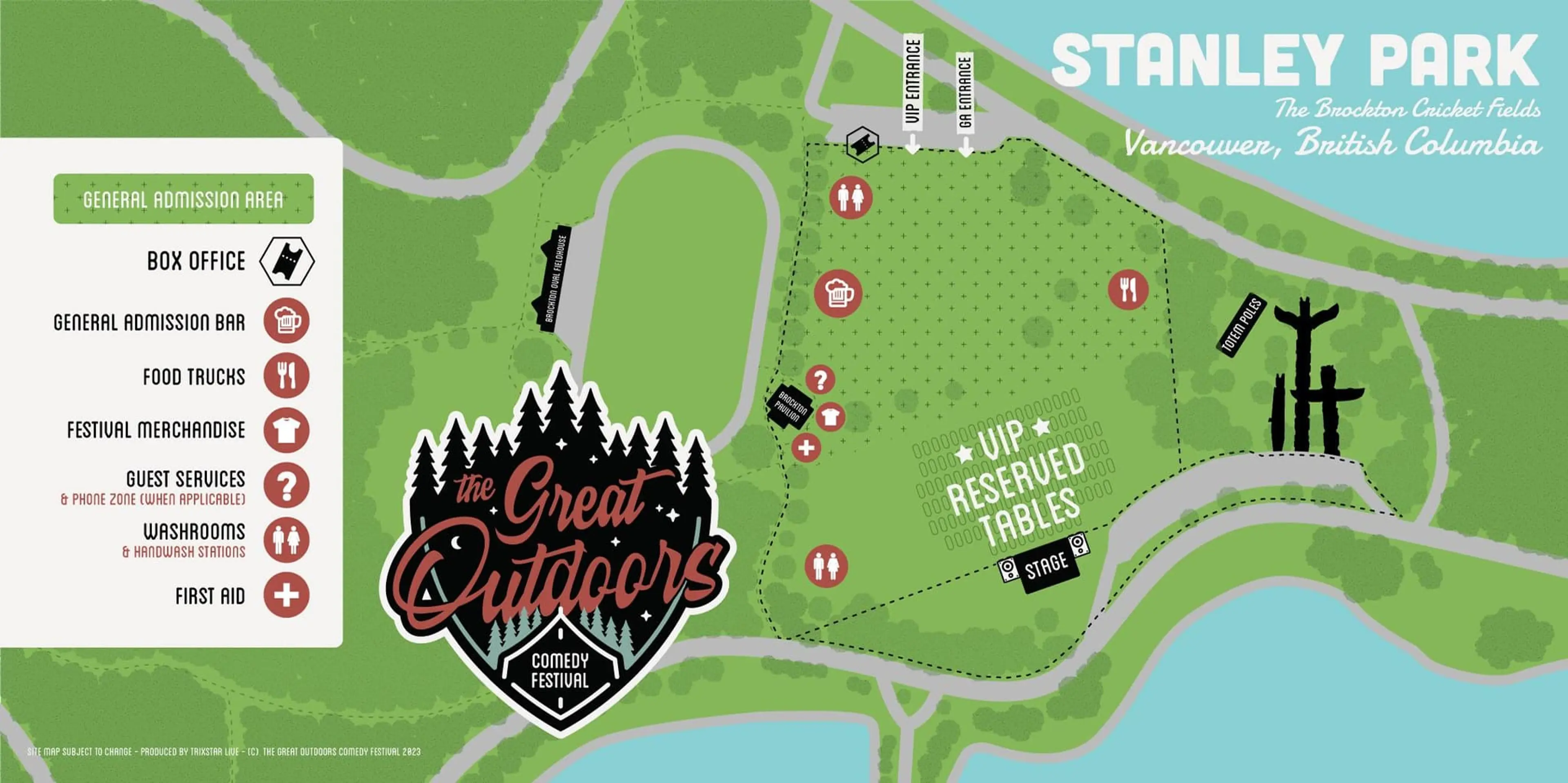 The Great Outdoors Comedy Festival Map