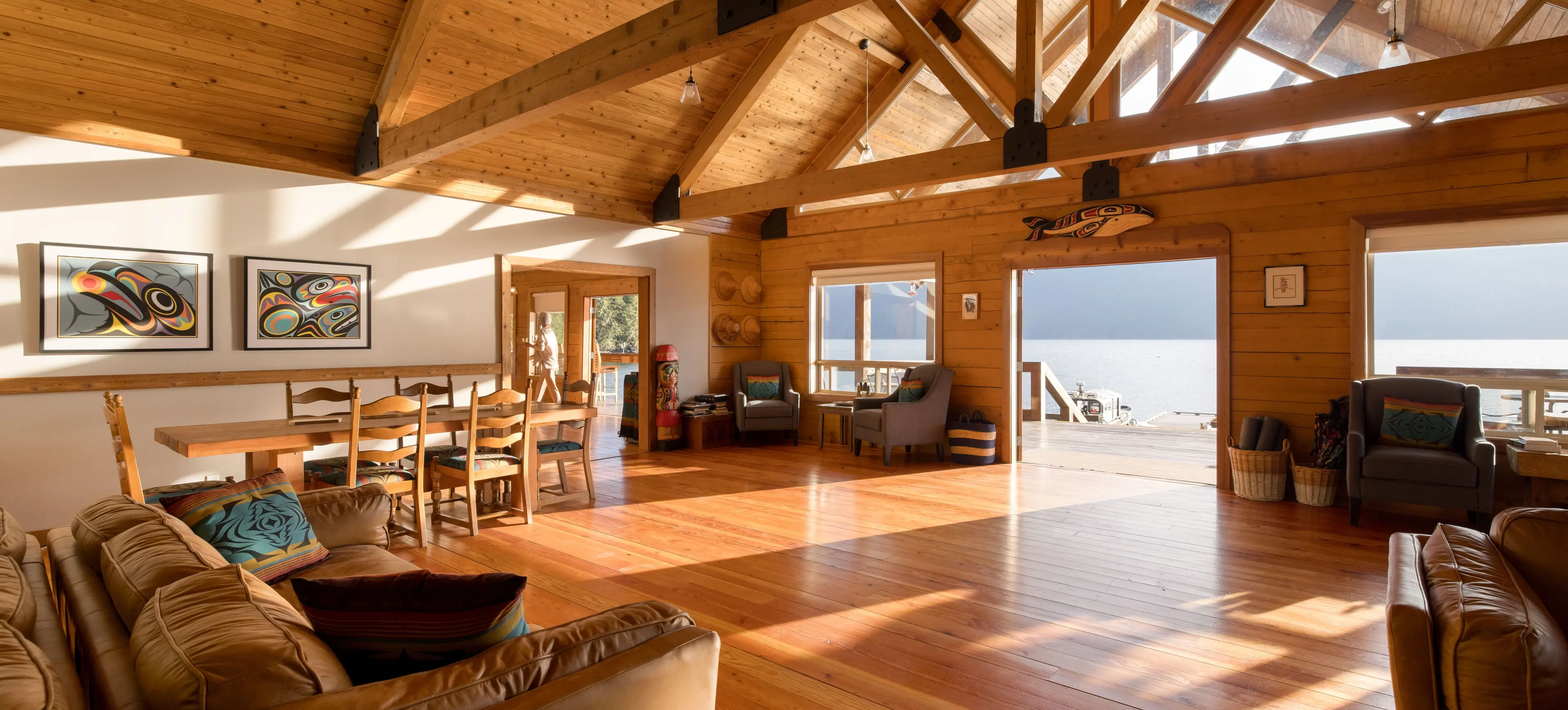 The main lodge at Klahoose Wilderness Resort