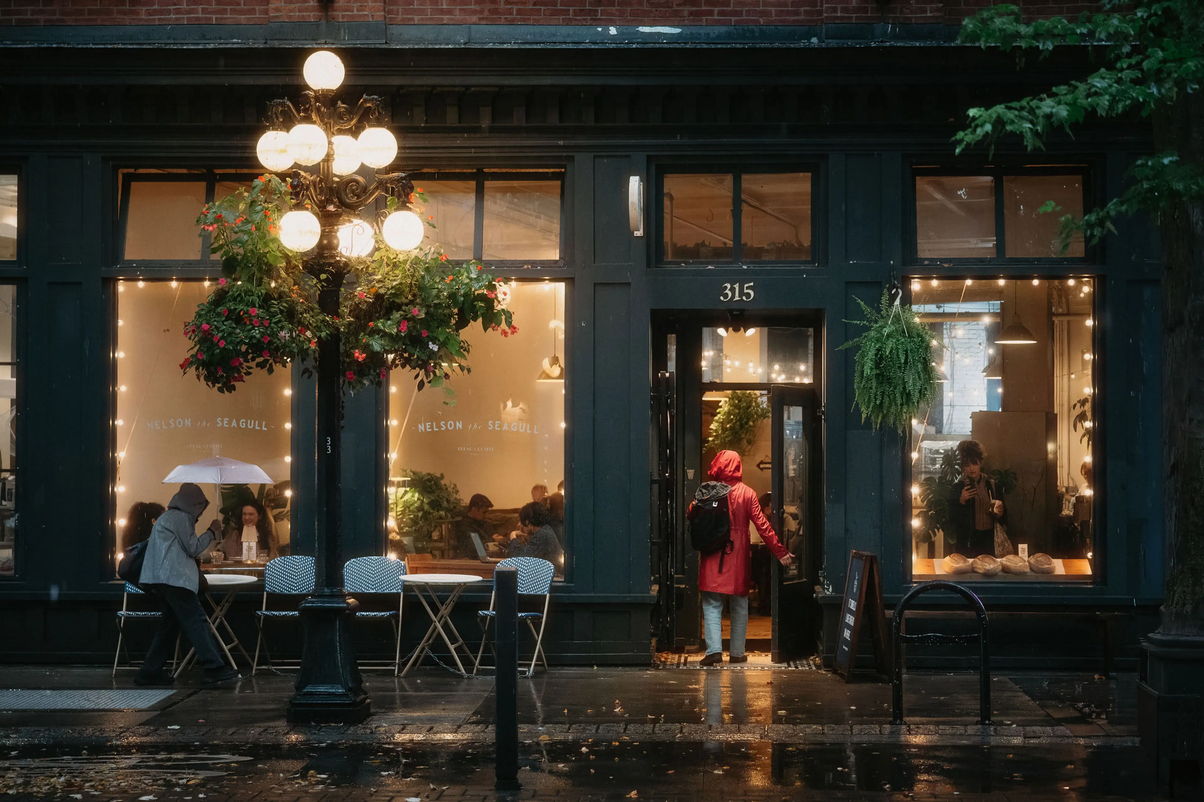 Exterior Image of the Nelson the Seagull Cafe in Gastown in Vancouver
