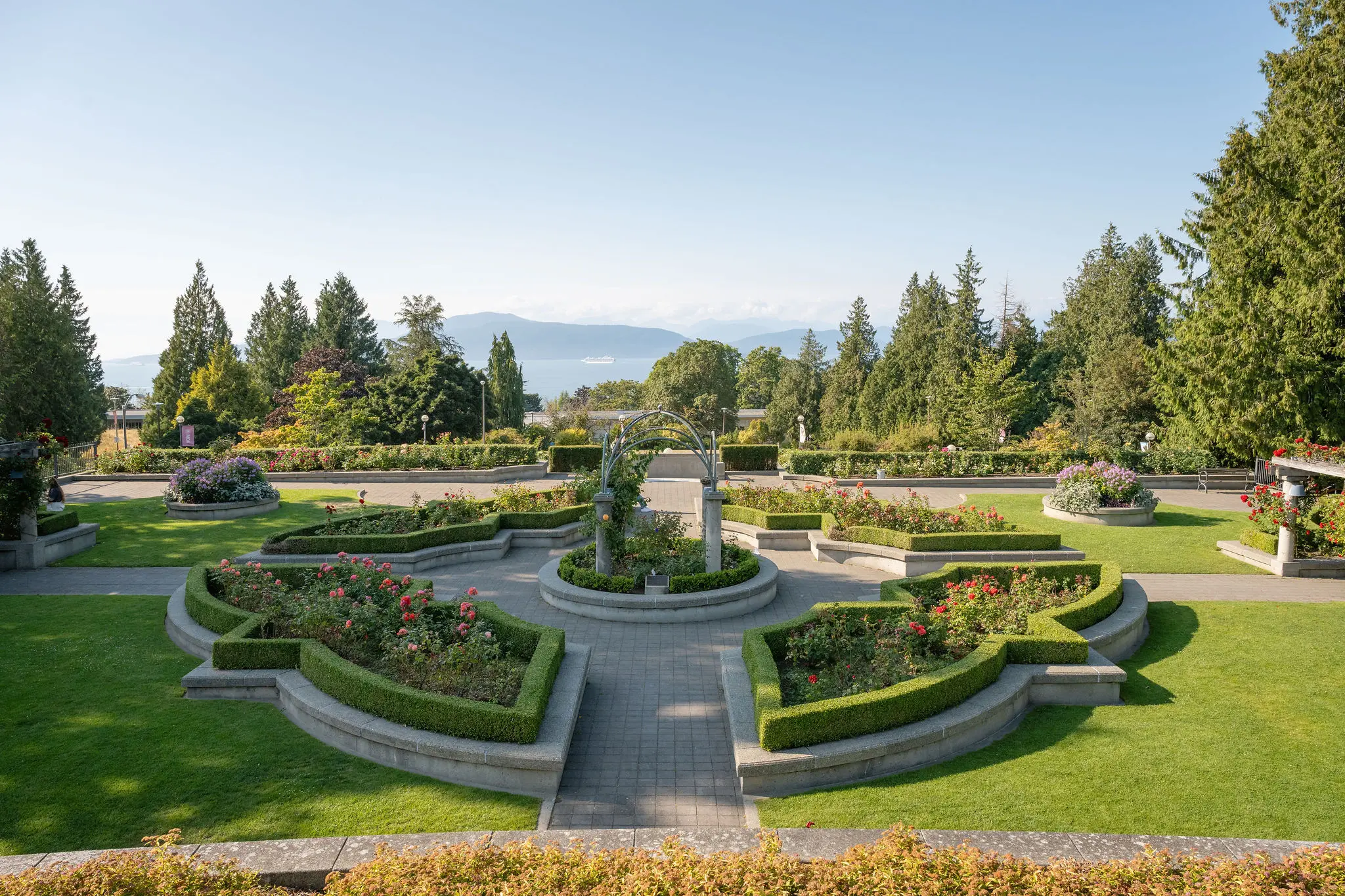 UBC Rose Garden and view of the mountains