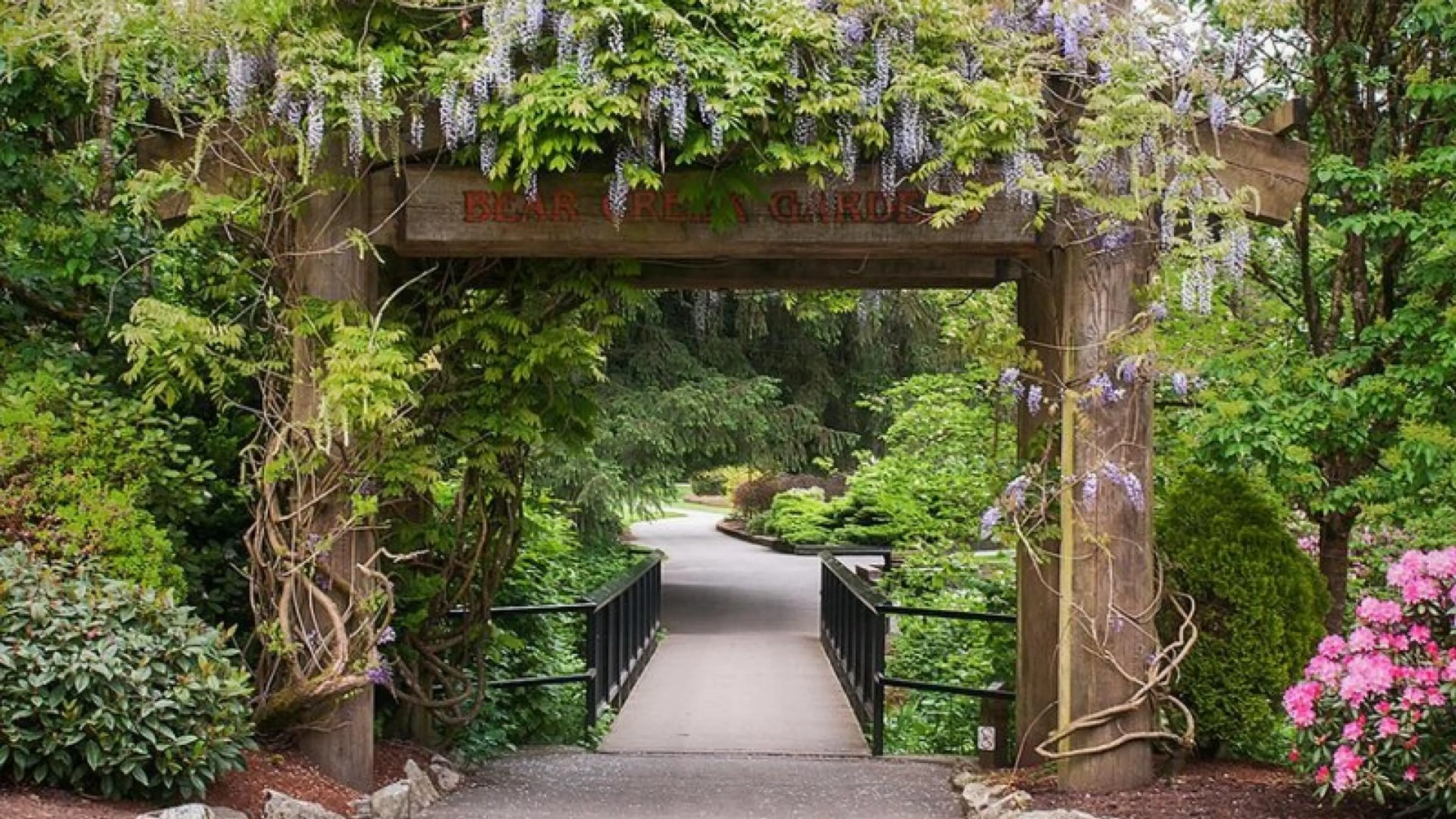 Entrance to Bear Creek Gardens in Surrey near Vancouver, BC