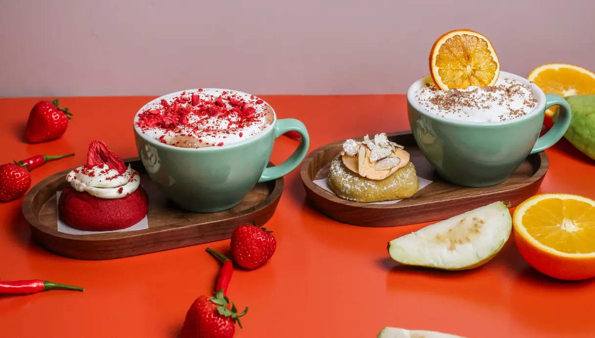 Two specialty hot chocolates at Honolulu Coffee as part of the Vancouver Hot Chocolate Festival