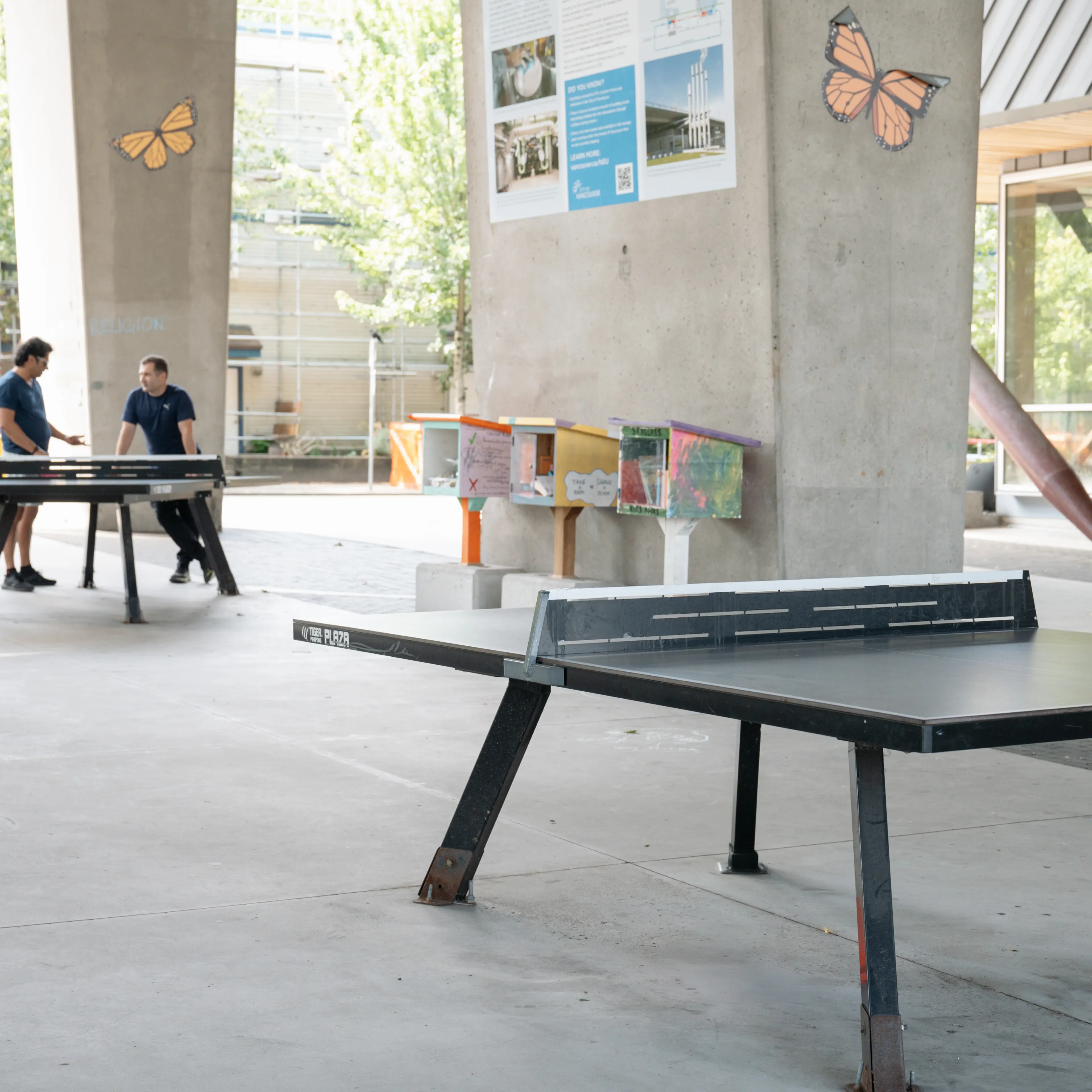 Ping Pong Tables Under the Cambie Bridge