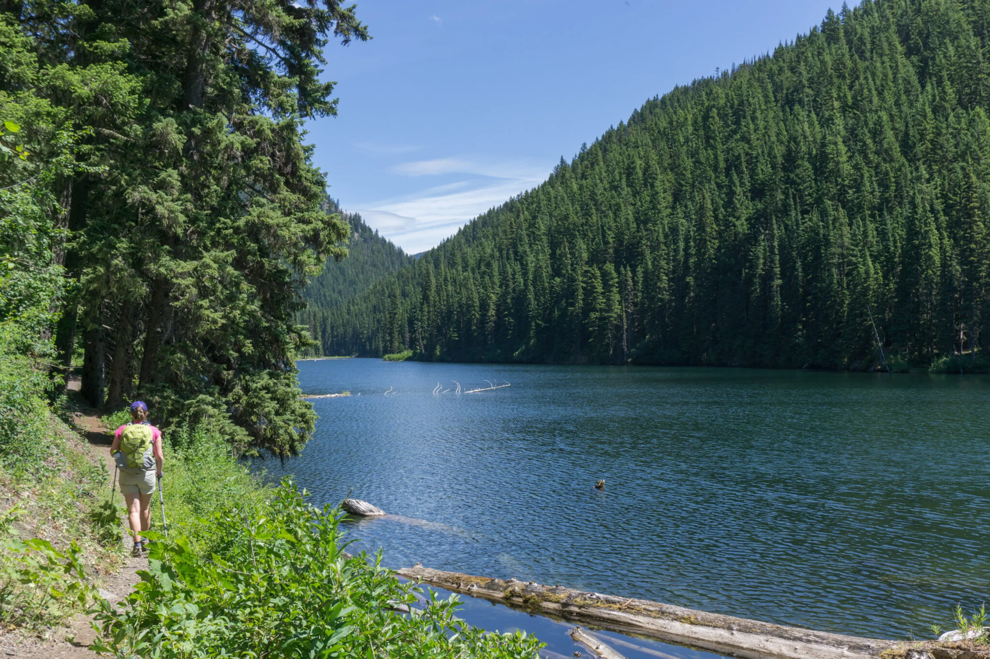 Hiking along Lightning Lake in Manning Provincial Park