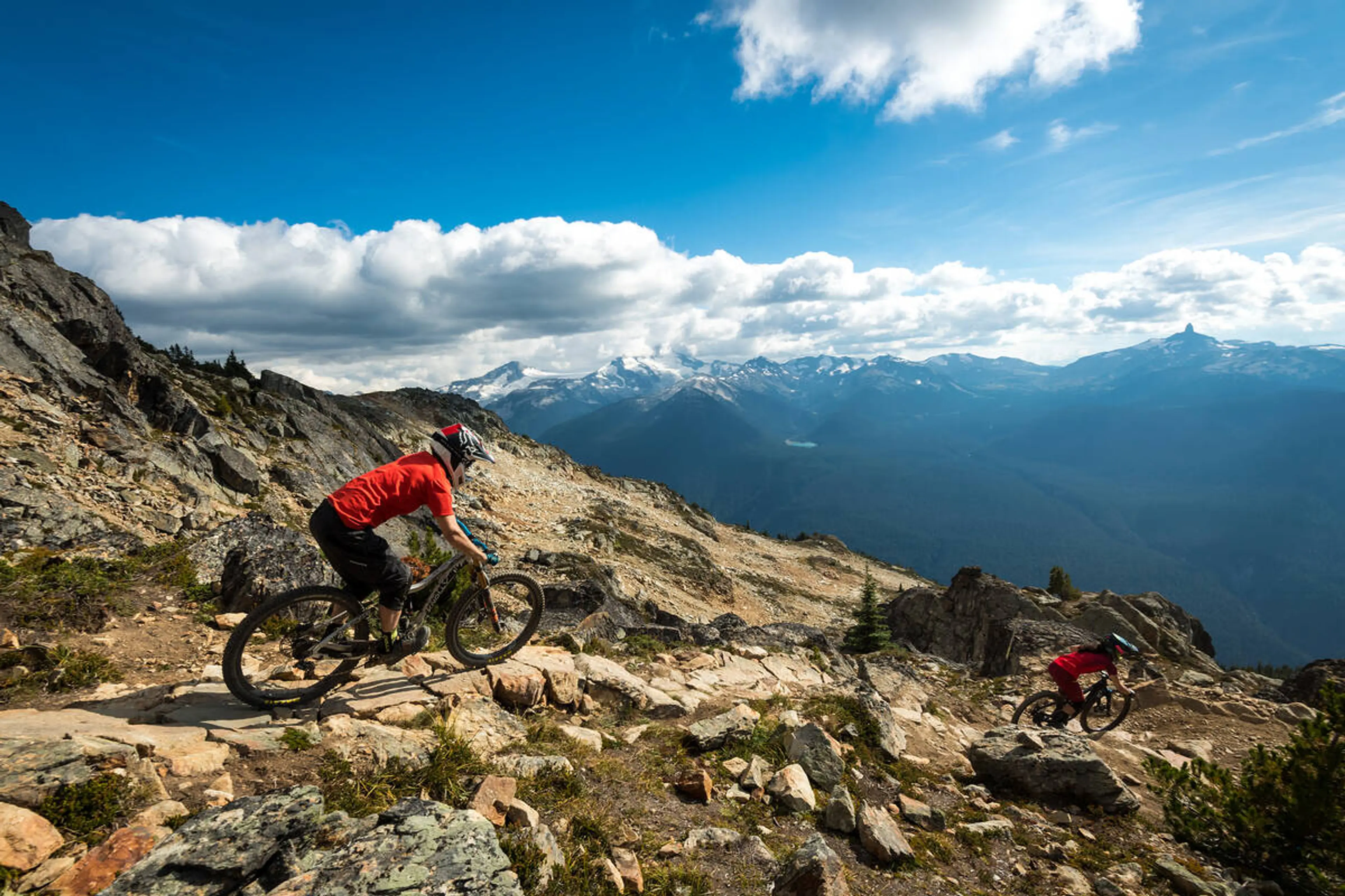 Mountain biking the alpine trails in the Whistler Mountain Bike Park