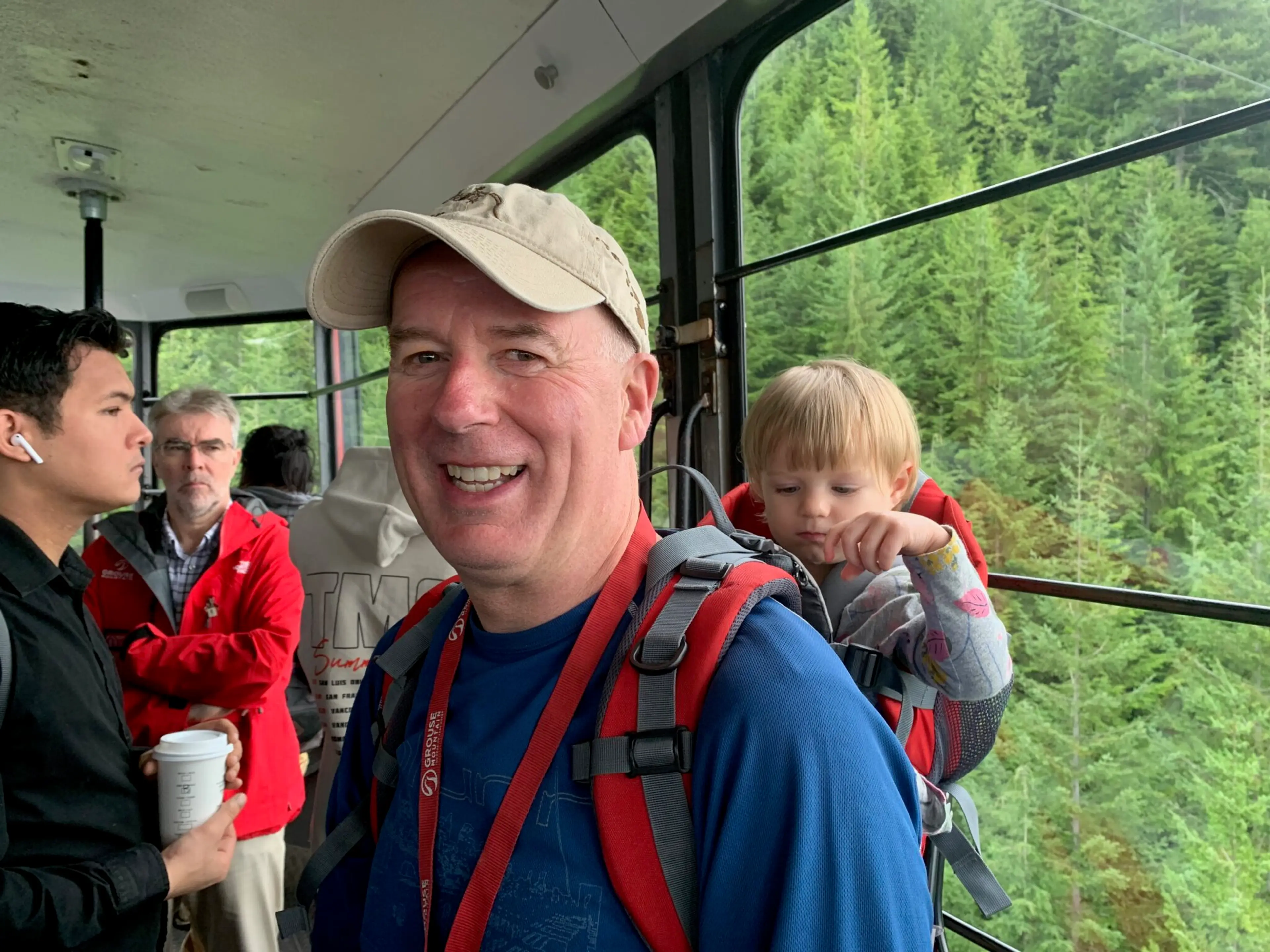 Jay MacArthur riding the Grouse Mountain Skyride