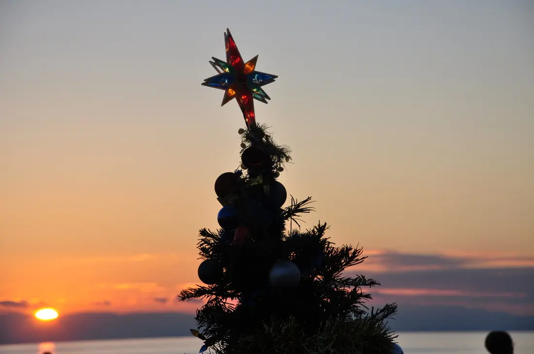 Christmas tree at Dundarave Festival in West Vancouver
