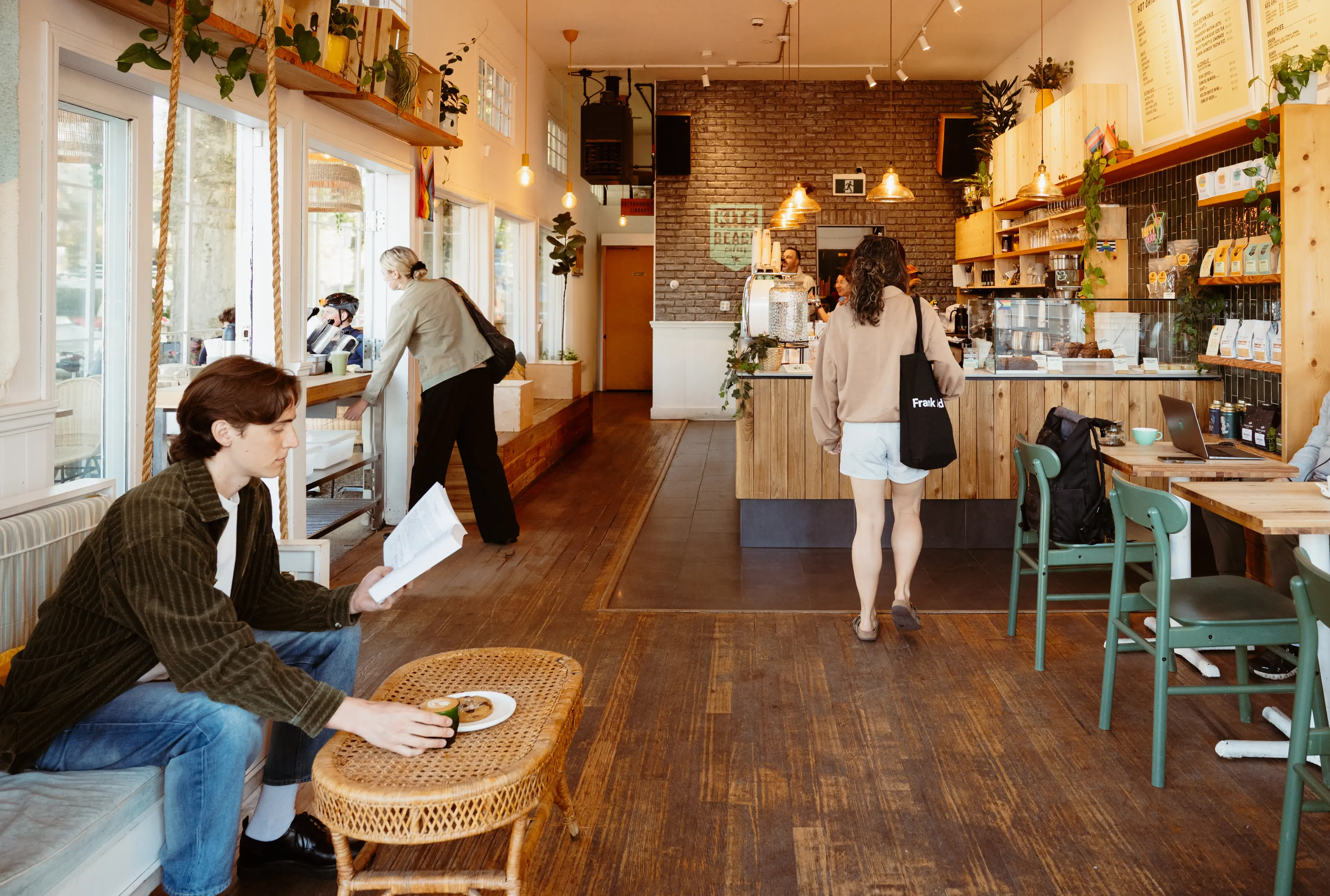 Interior image of the Kits Beach Coffee in Vancouver.