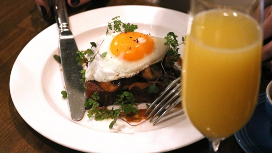 Sunny egg atop mushroom toast; Sourced from Tableau Facebook page