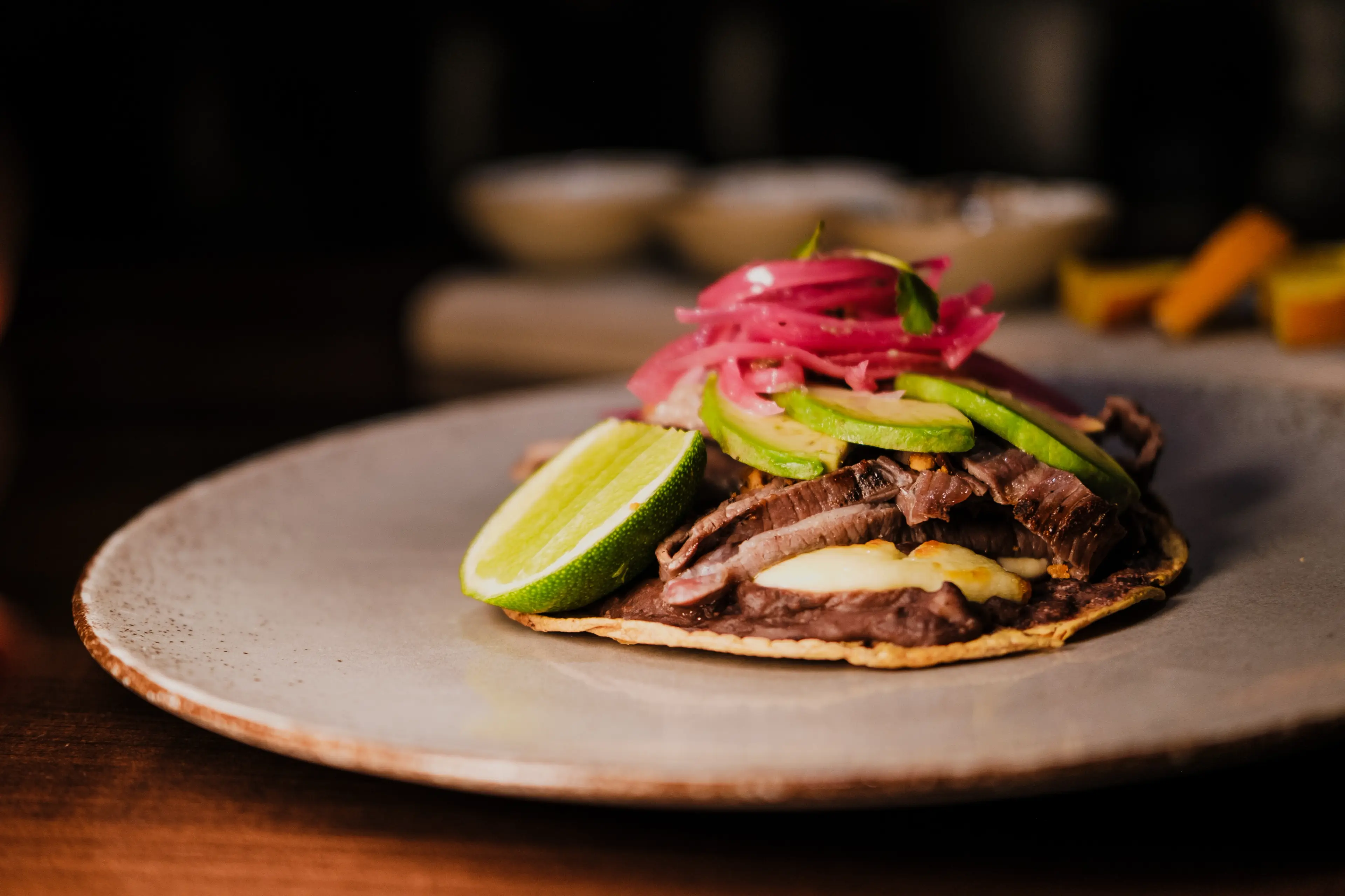 Dinner plate from the restaurant Ophelia.