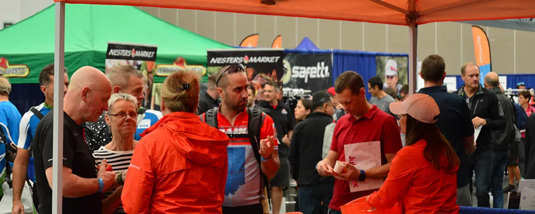 Cyclists enjoy the exhibits at the RBC Gran Fondo Whistler VeloSpoke Bike Expo