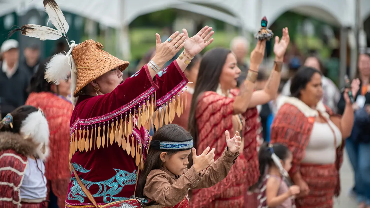 Performers at the Burnaby National Indigenous Peoples Day celebration.