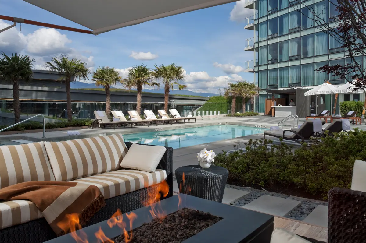 The pool at the Fairmont Pacific Rim in Vancouver