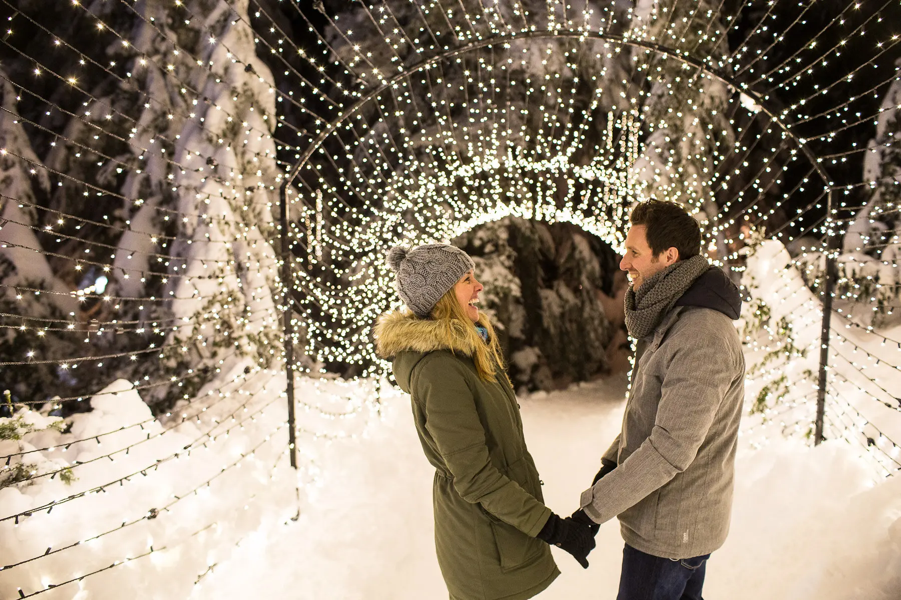 Light Walk on Grouse Mountain is a Dazzling, Dreamy Winter Light Display