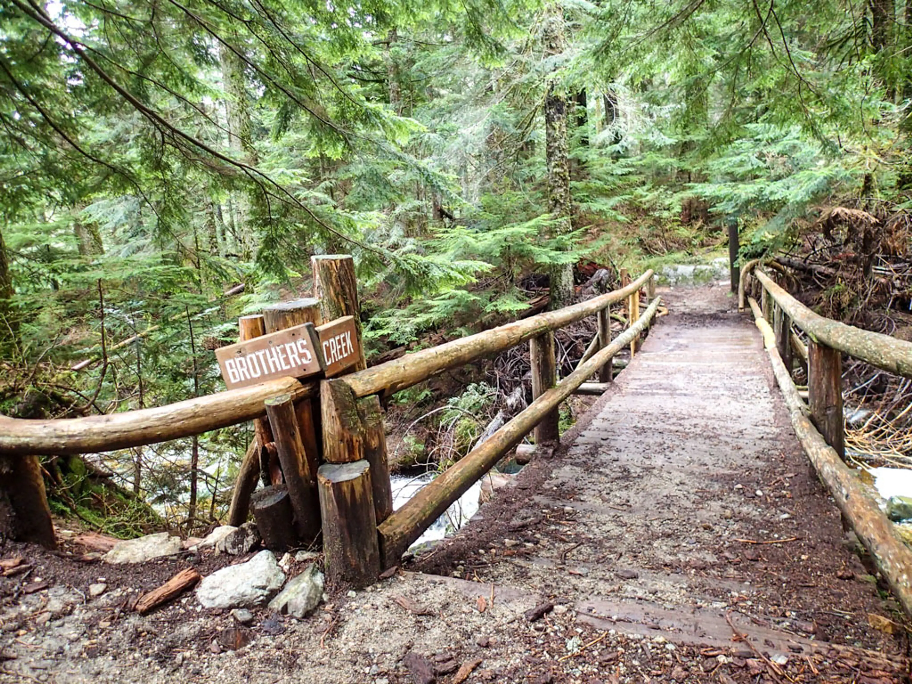 The old bridge over Brothers Creek in West Vancouver, BC