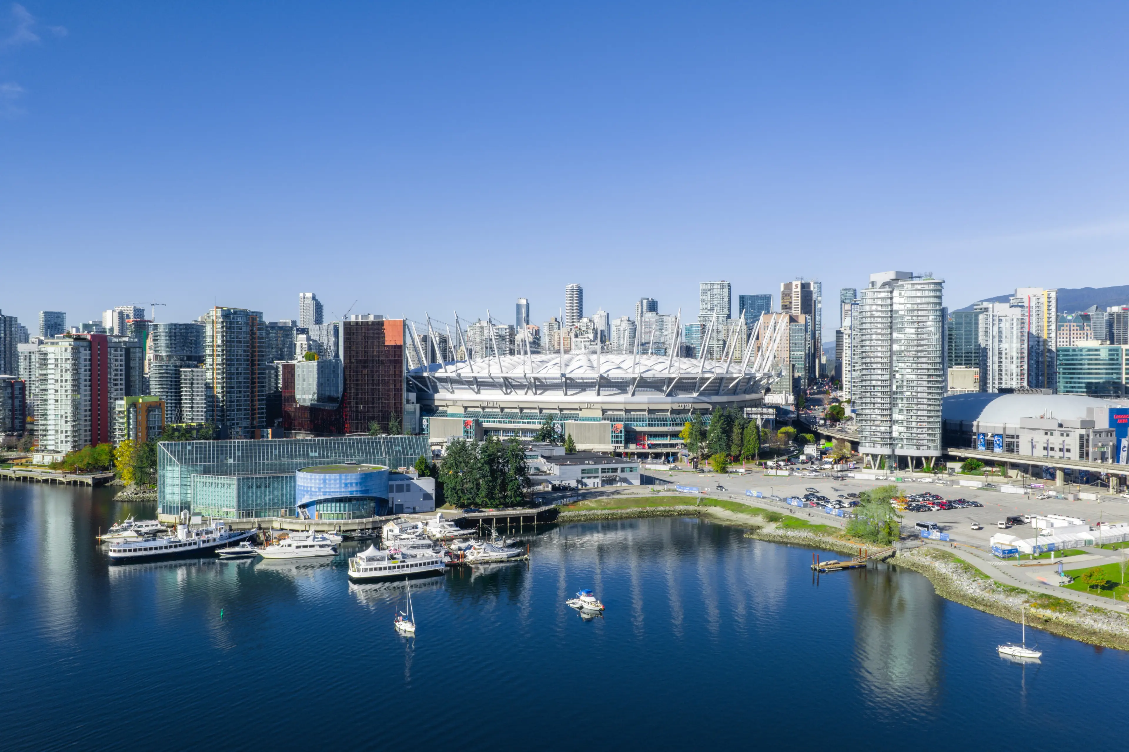 Exterior shot of the BC Place stadium in Vancouver.