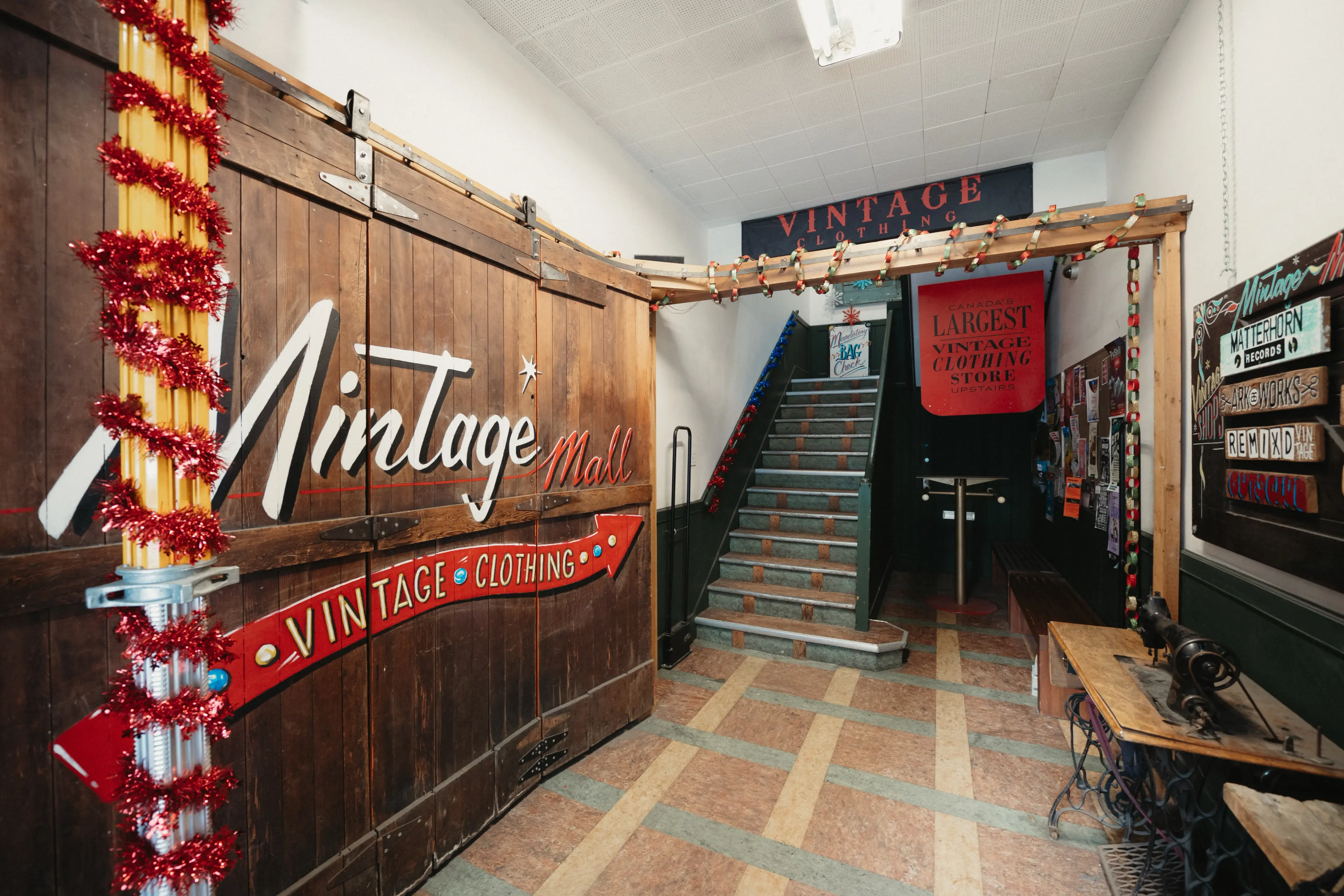 Interior image of the Mintage vintage thrift shop in Mount Pleasant Vancouver.