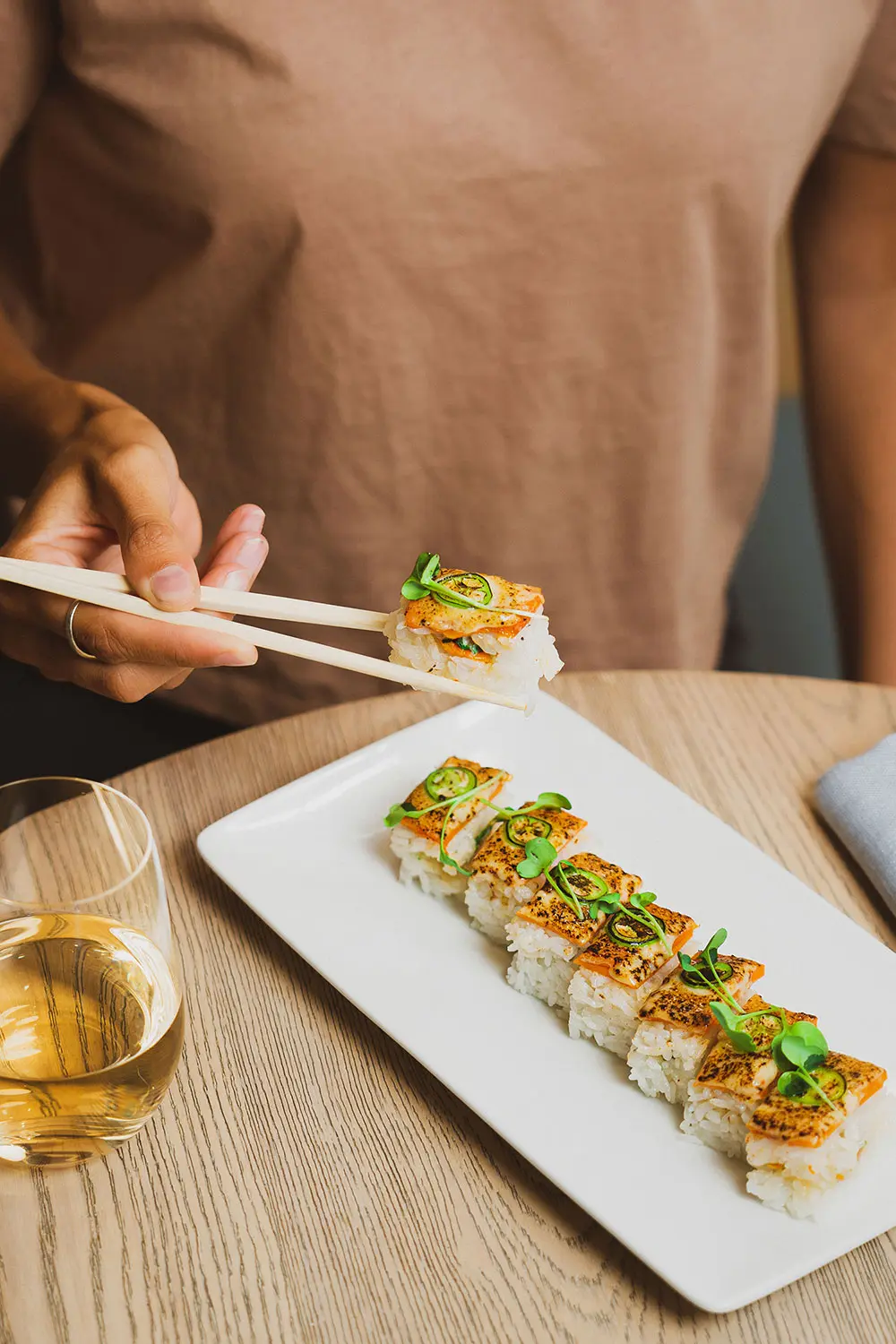 Plant-based sushi at MILA in Vancouver