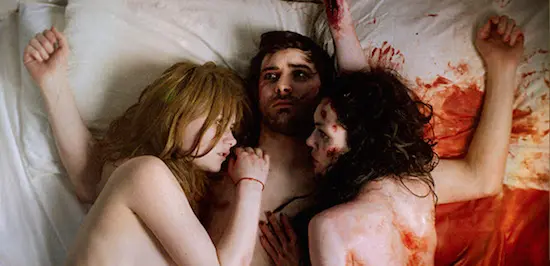 An unusual menage a trois develops in the British horror film Nina Forever.