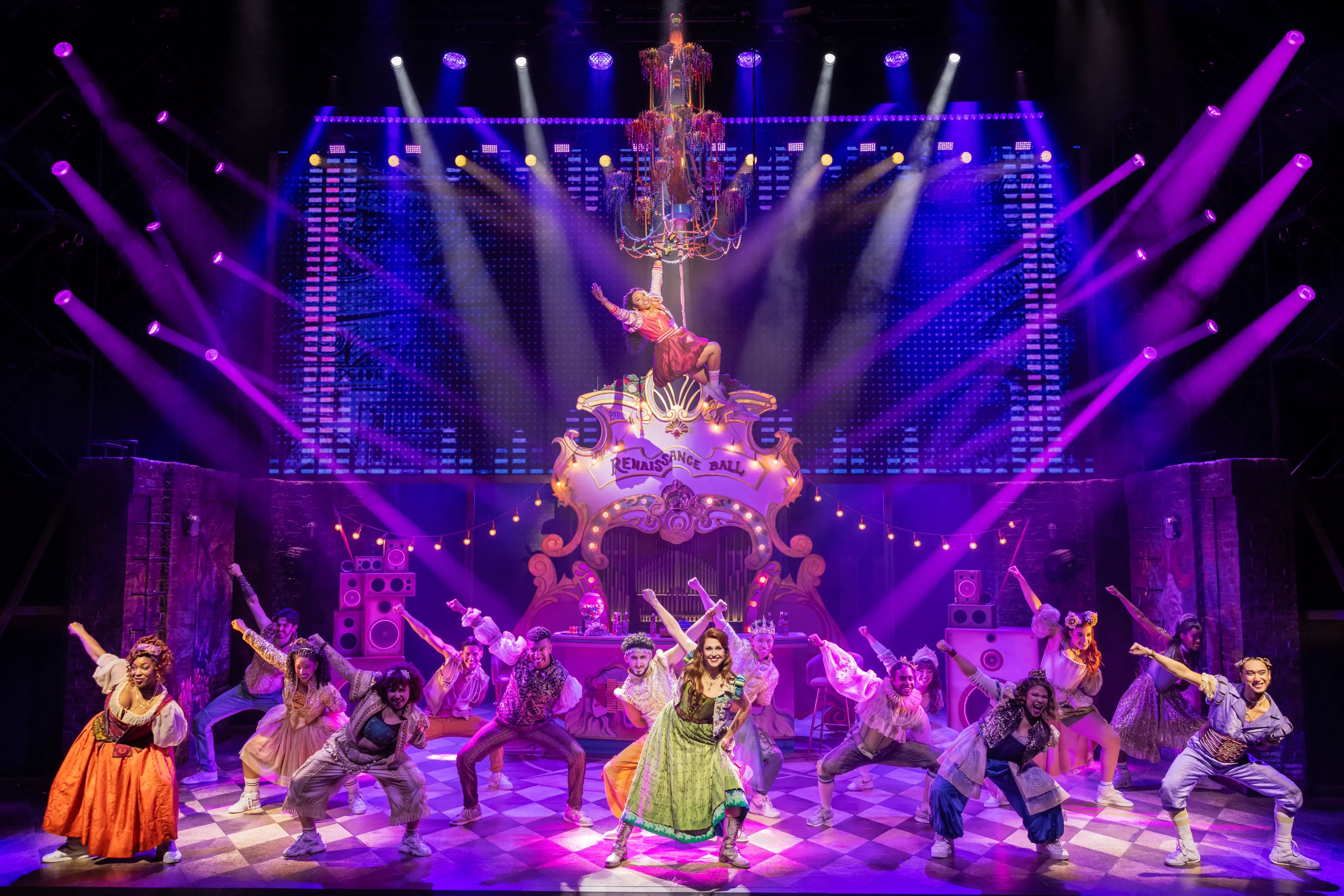 The company of & Juliet performing on stage during the North American tour in Vancouver