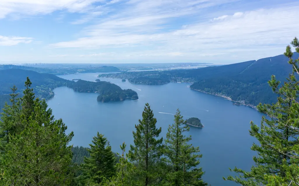 Indian Arm and Deep Cove from the Diez Vistas Trail near Vancouver