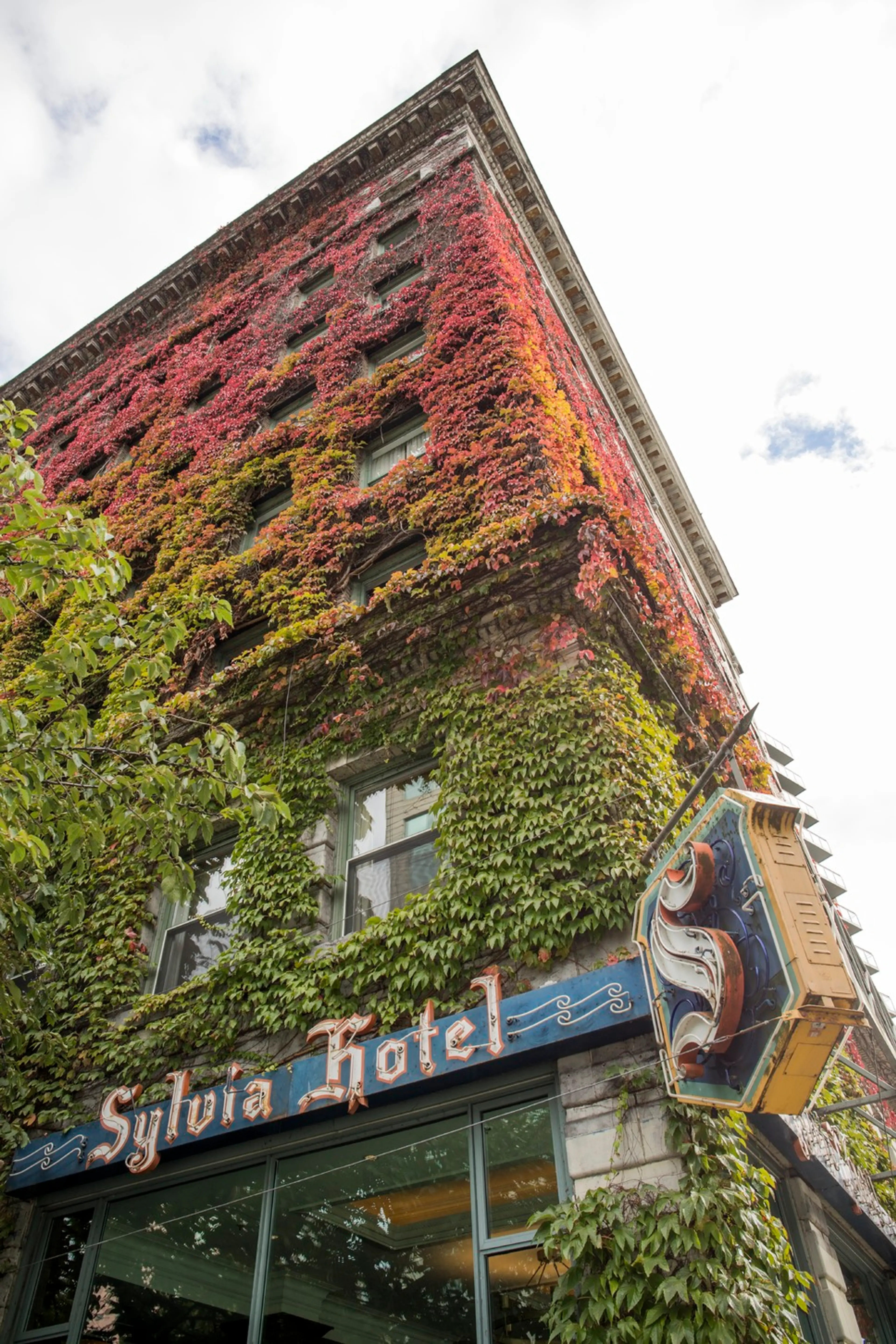 Vancouver's Sylvia Hotel in fall colours