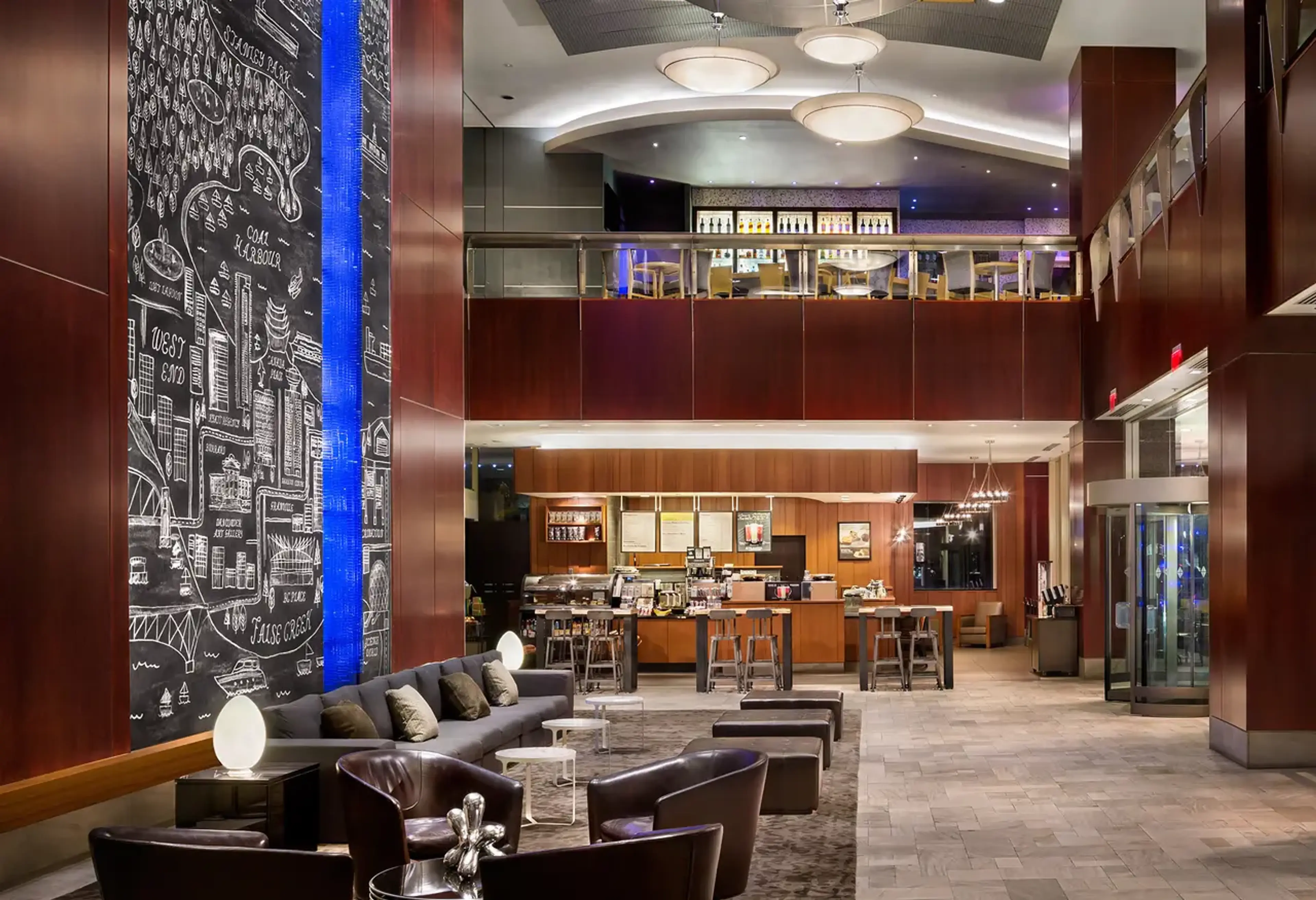 Interior image of the lobby at the Hyatt Regency hotel in Vancouver.