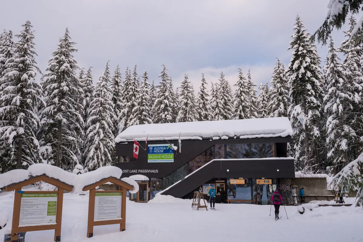 PassivHaus day lodge at the Lost Lake cross-country ski area in Whistler