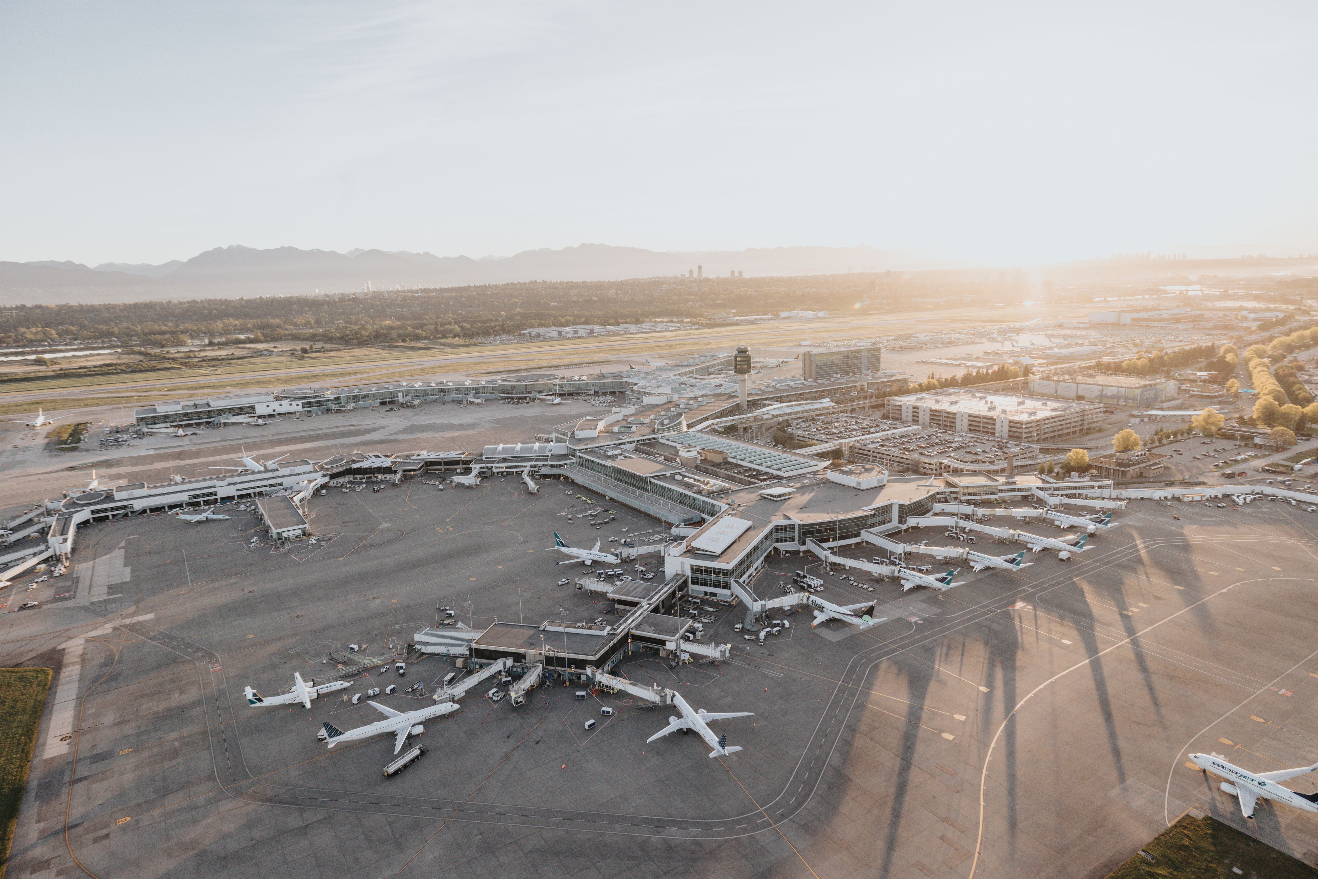 Aerial view of Vancouver International Airport