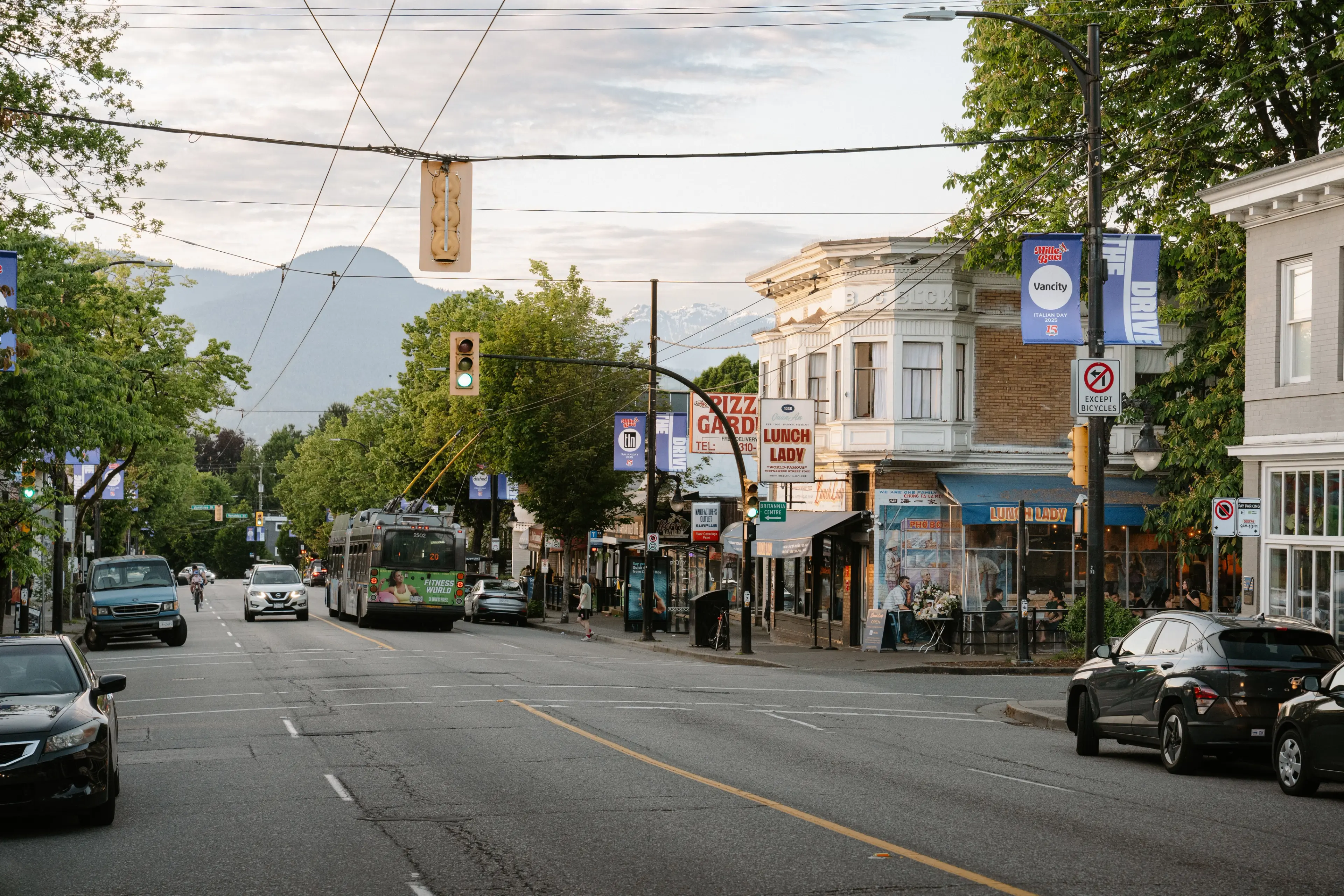 Street view of Commercial Drive in Vancouver.