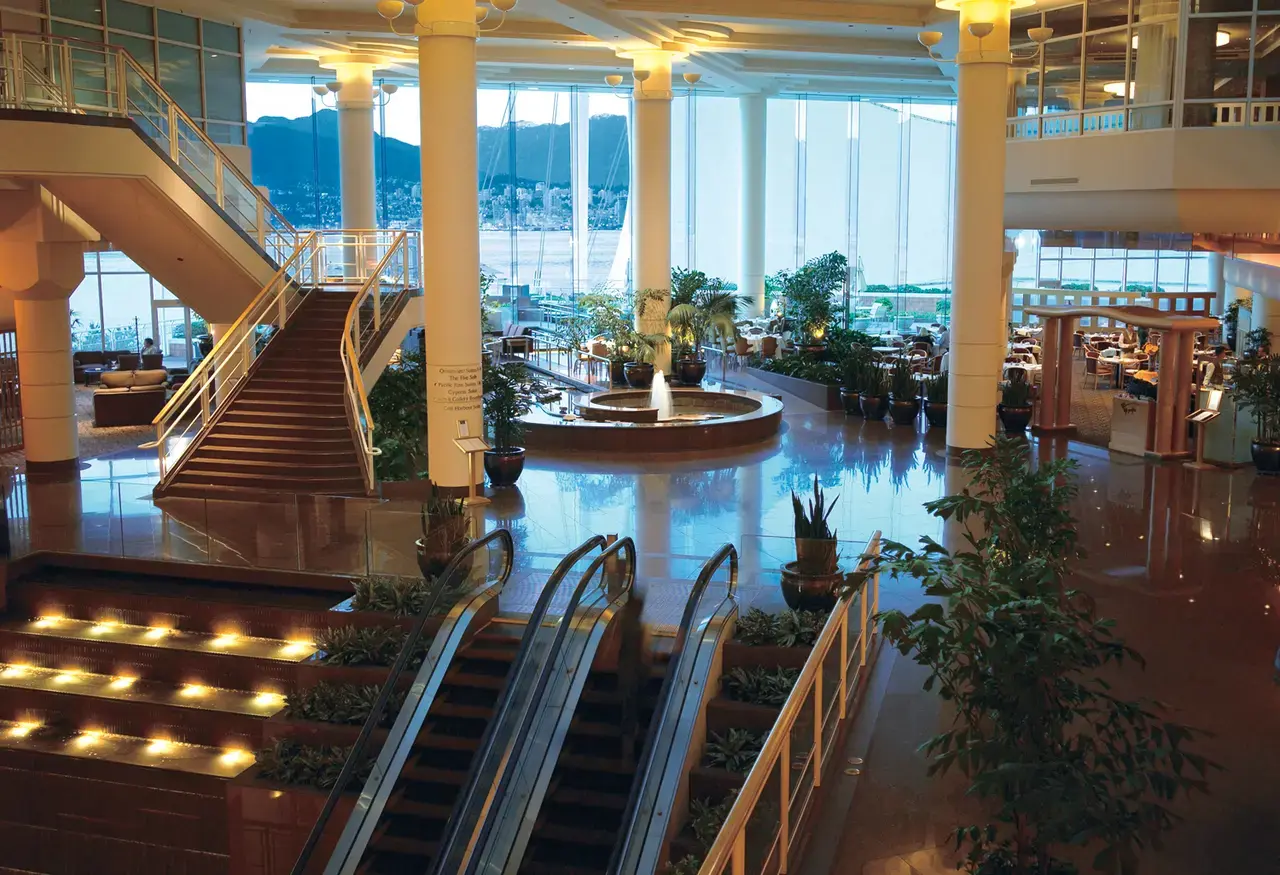Lobby at the Pan Pacific Hotel in Vancouver.