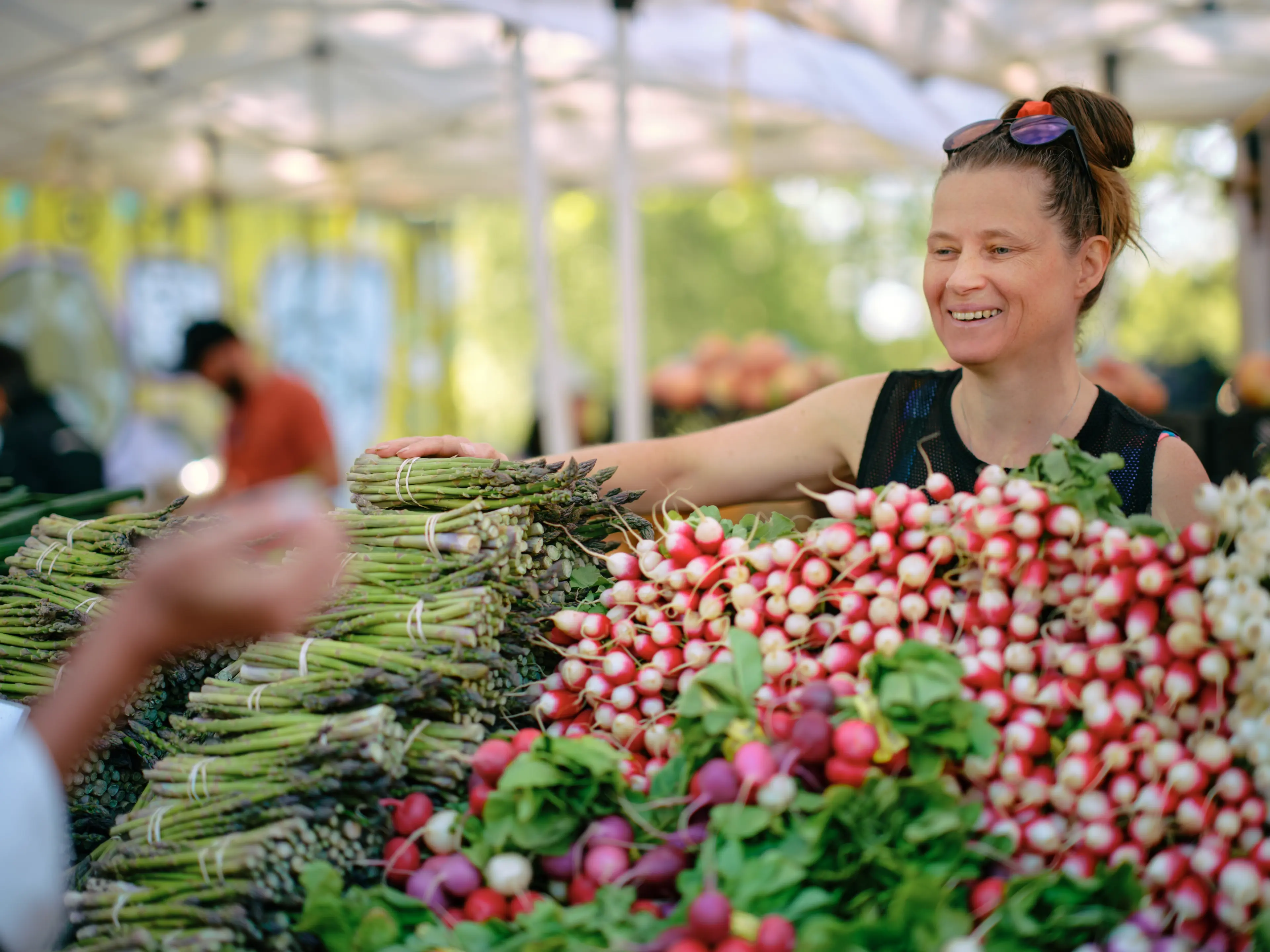 Vendor at the Trout Lake Farmer's Market in Vancouver.