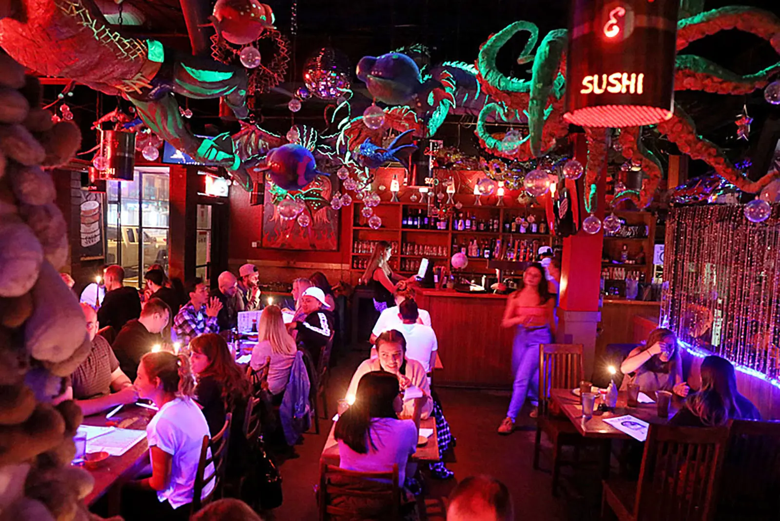 The colourful interior of The Eatery Restaurant in Vancouver