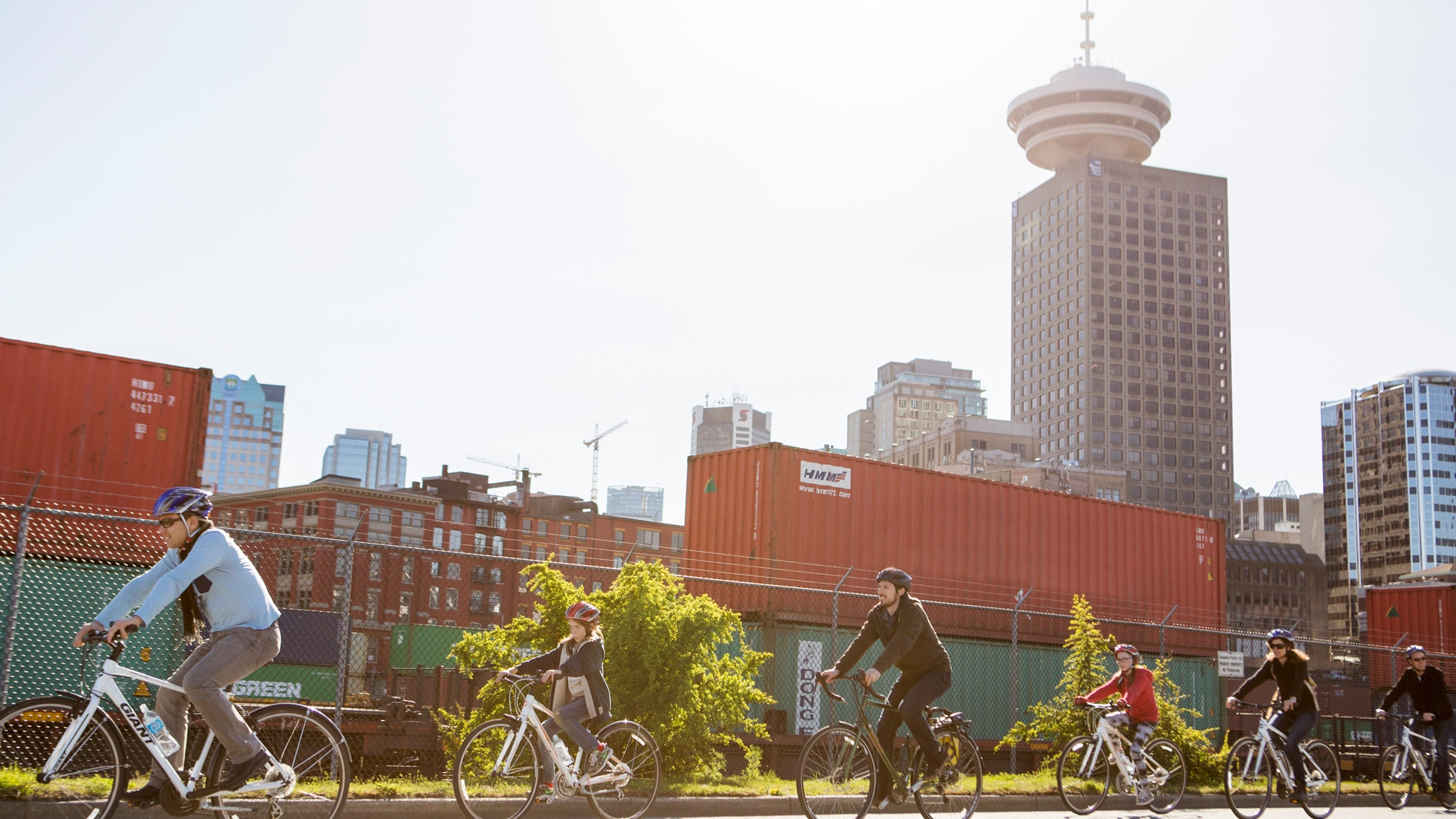 Cyclists on a tour in Vancouver