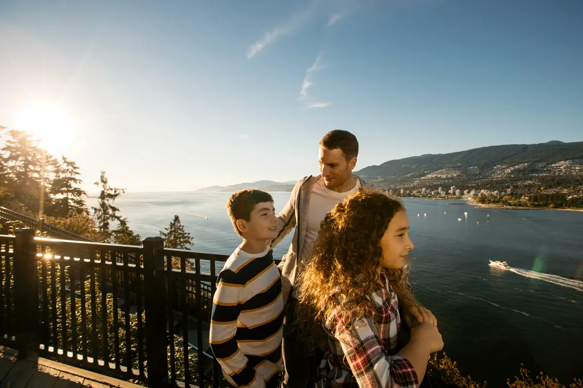 Family at Prospect Point in Stanley Park, Vancouver