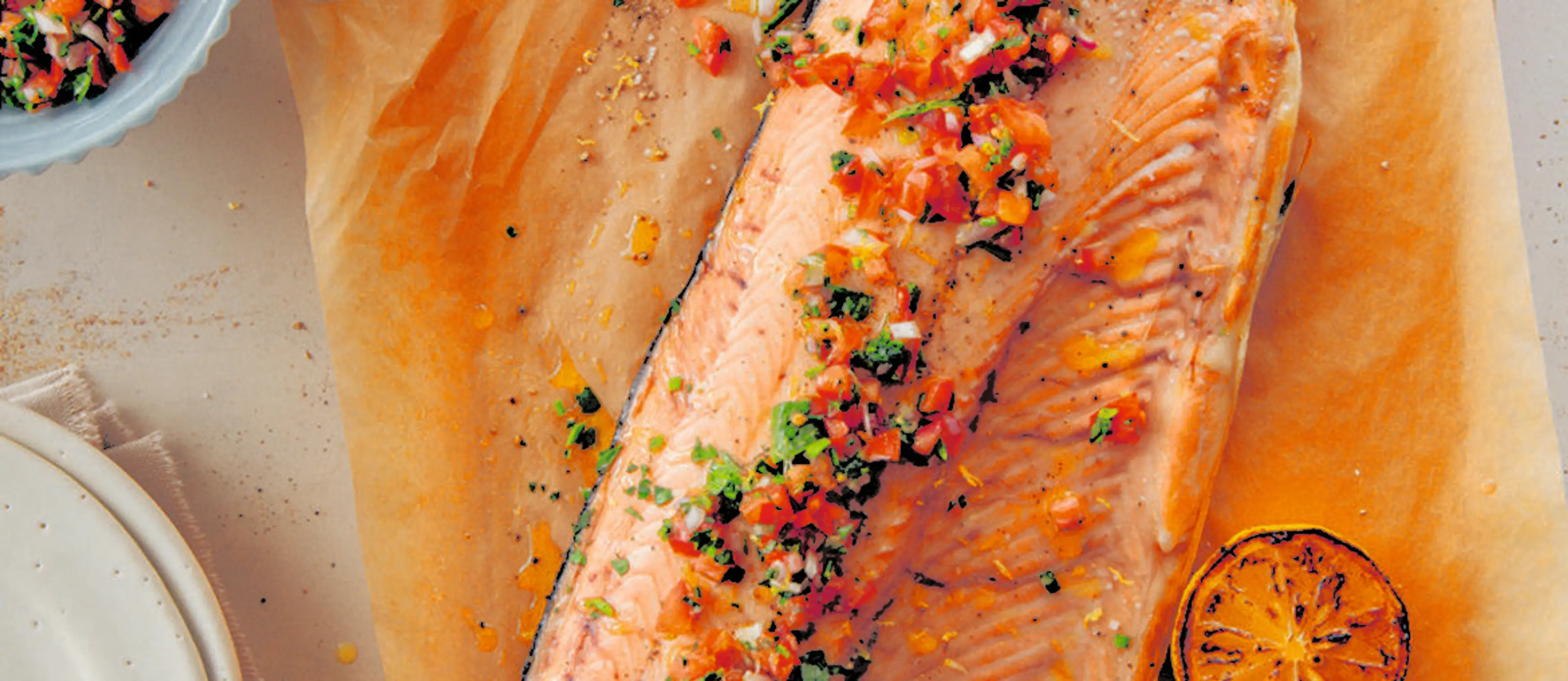 Recipe: Wild Salmon Bake with Sauce Vierge