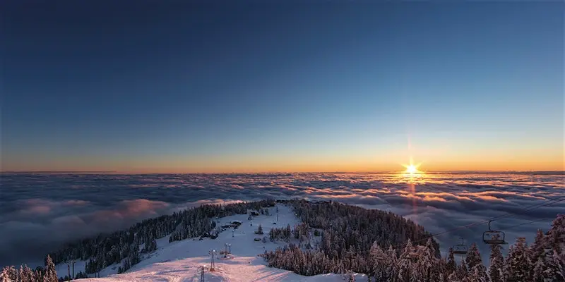 Sunrise at Grouse Mountain Resort in Vancouver