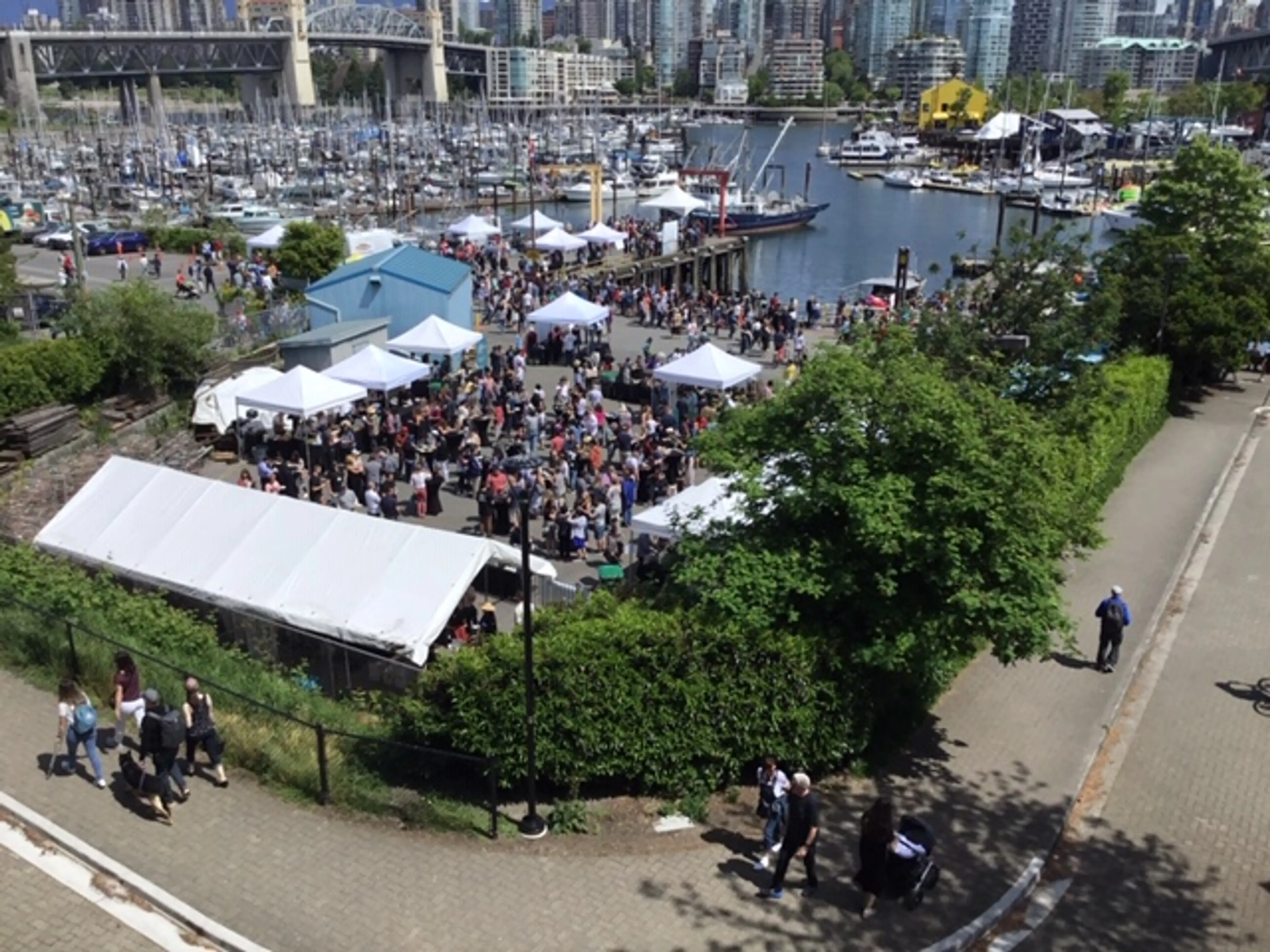 Aerial view of the Spot Prawn Festival