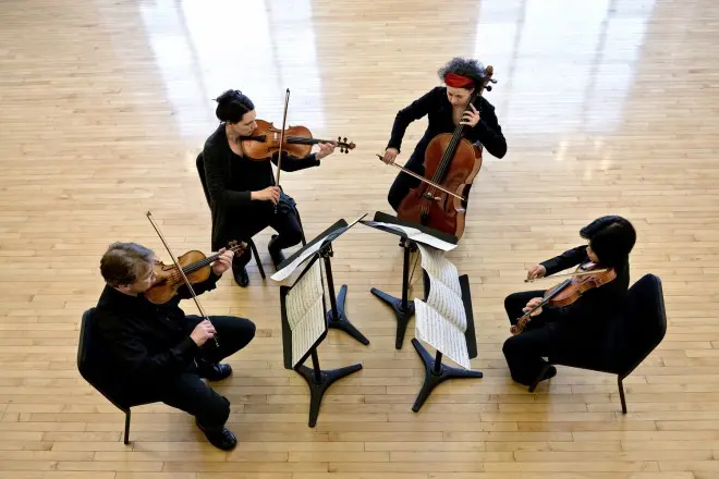 Quiet please? An army of electric guitars at the library, and more with World New Music Days 2017.