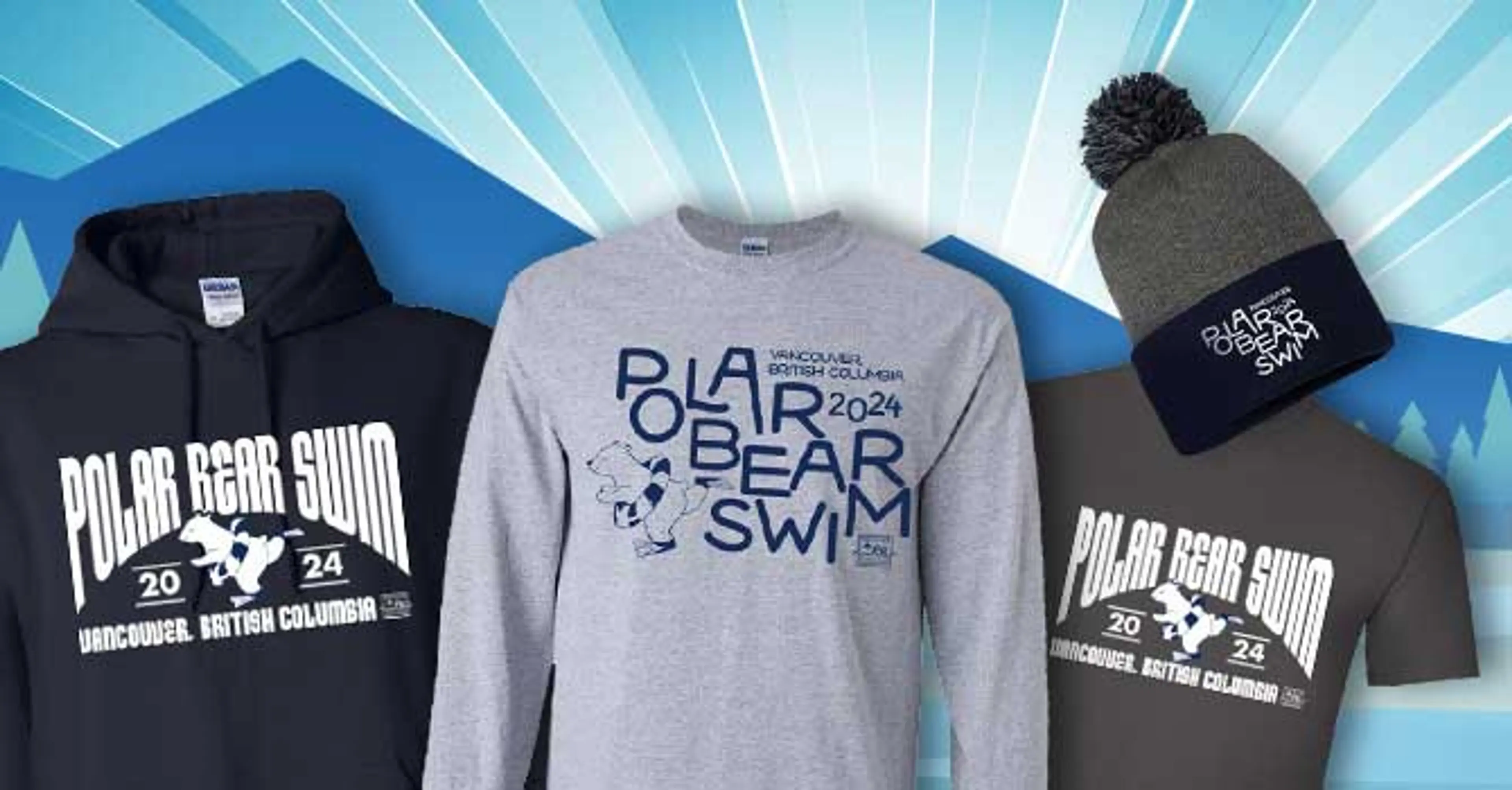 Commemorative 2024 Vancouver Polar Bear Swim merchandise.