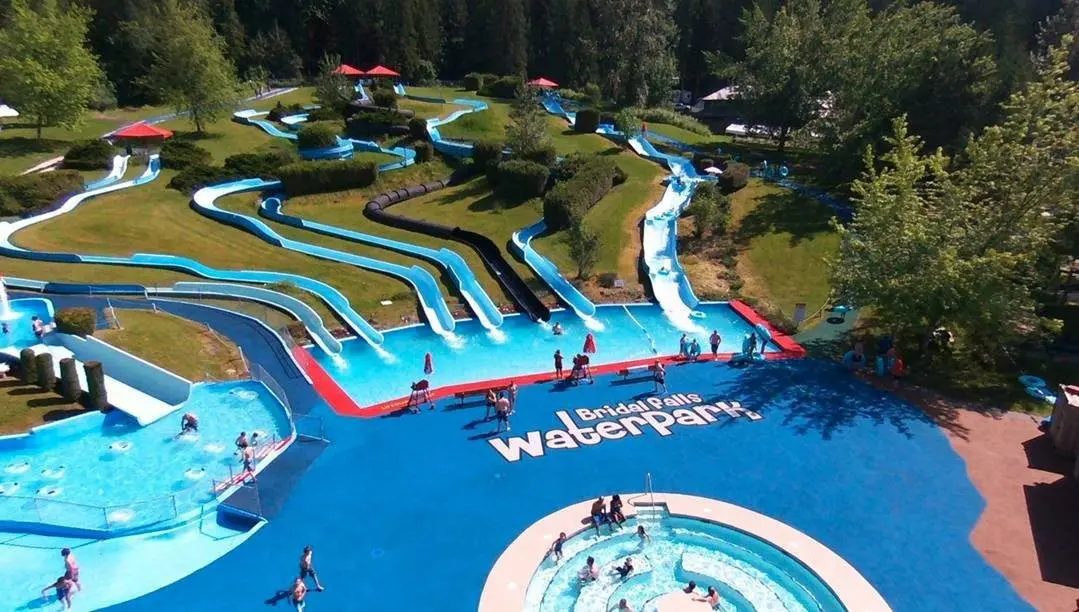 Waterslides at the Bridal Falls Waterpark