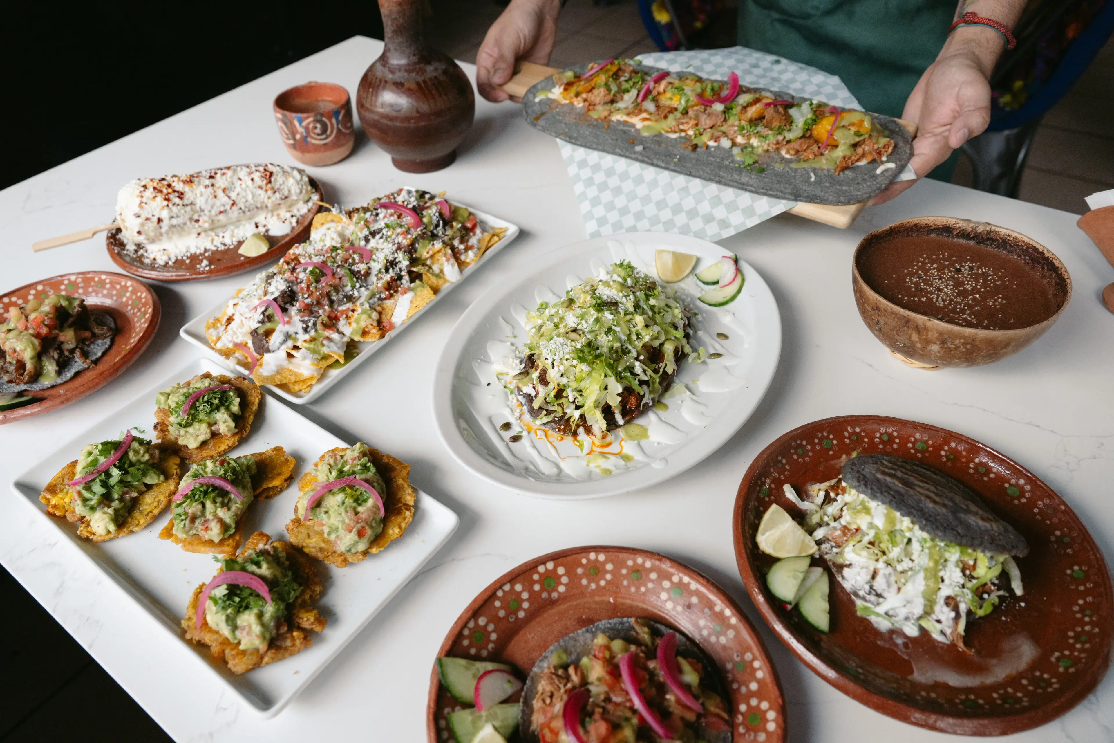 A big variety of Mexican dishes at the Machete Ancestral Mexican Food restaurant in Vancouver.