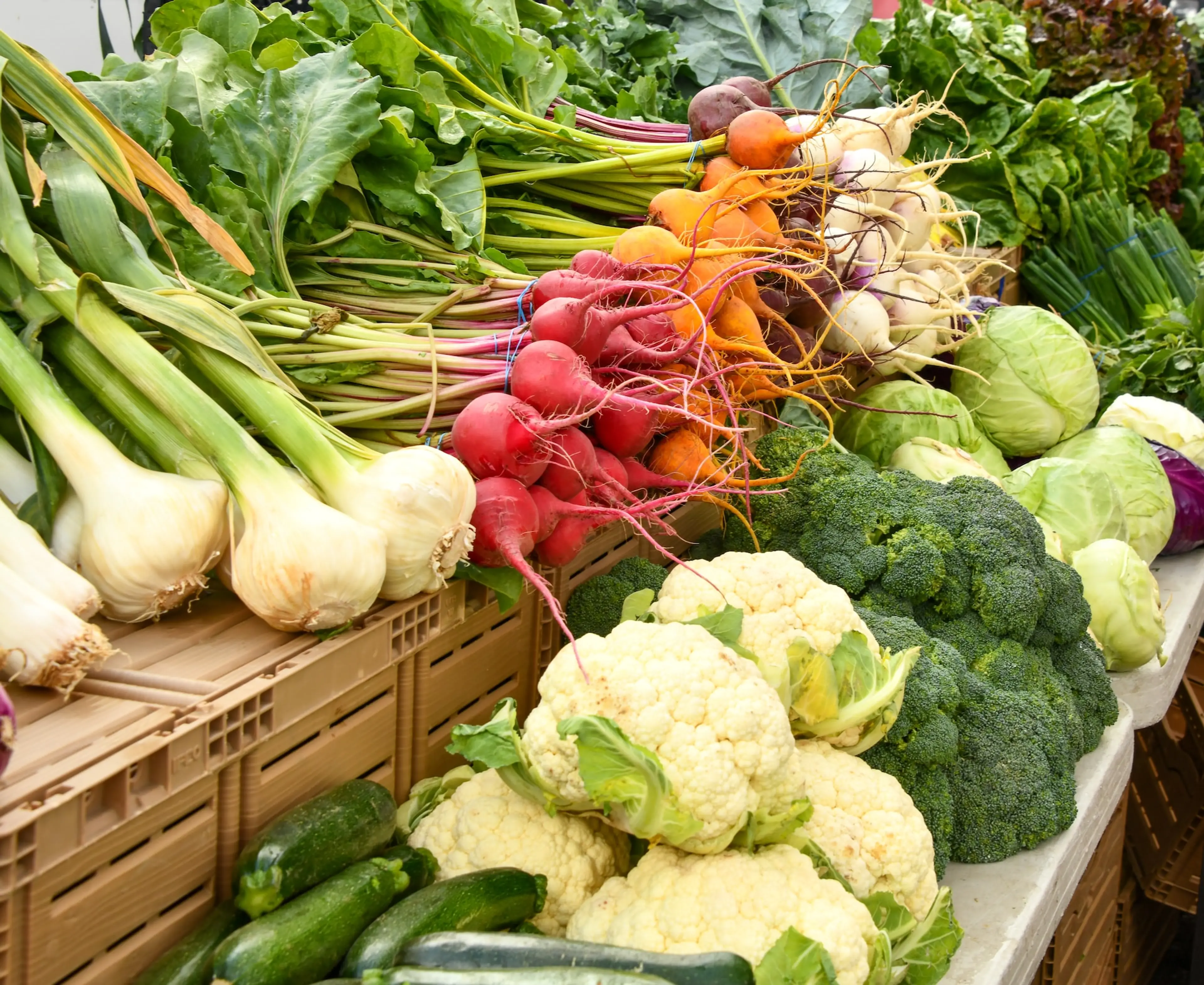 Vegetables at a farmers' market