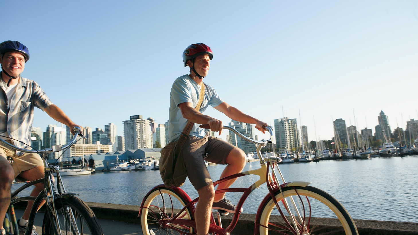 Cyclists on the Seawall in Vancouver