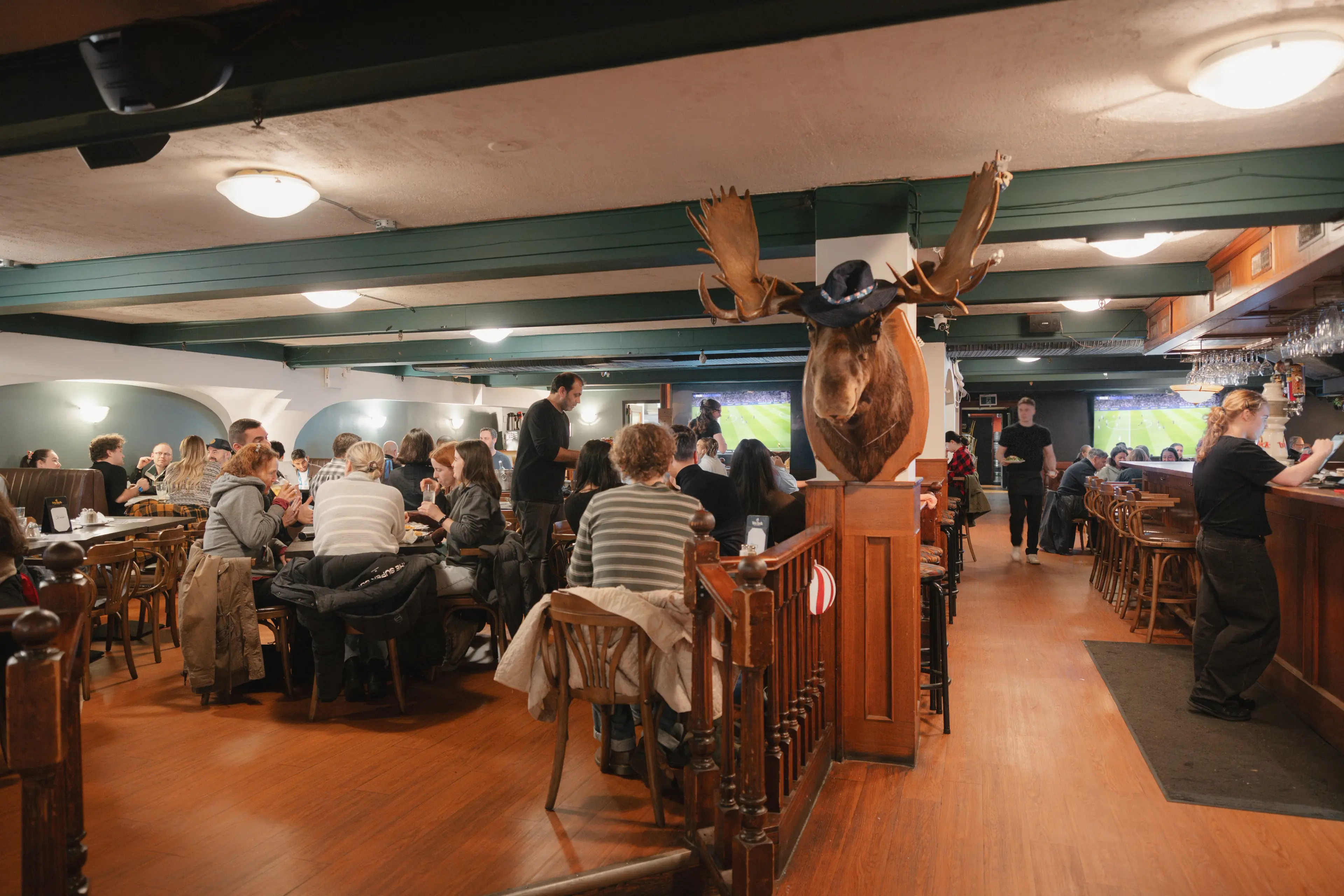 Interior image of the Moose Down Under bar in Vancouver.